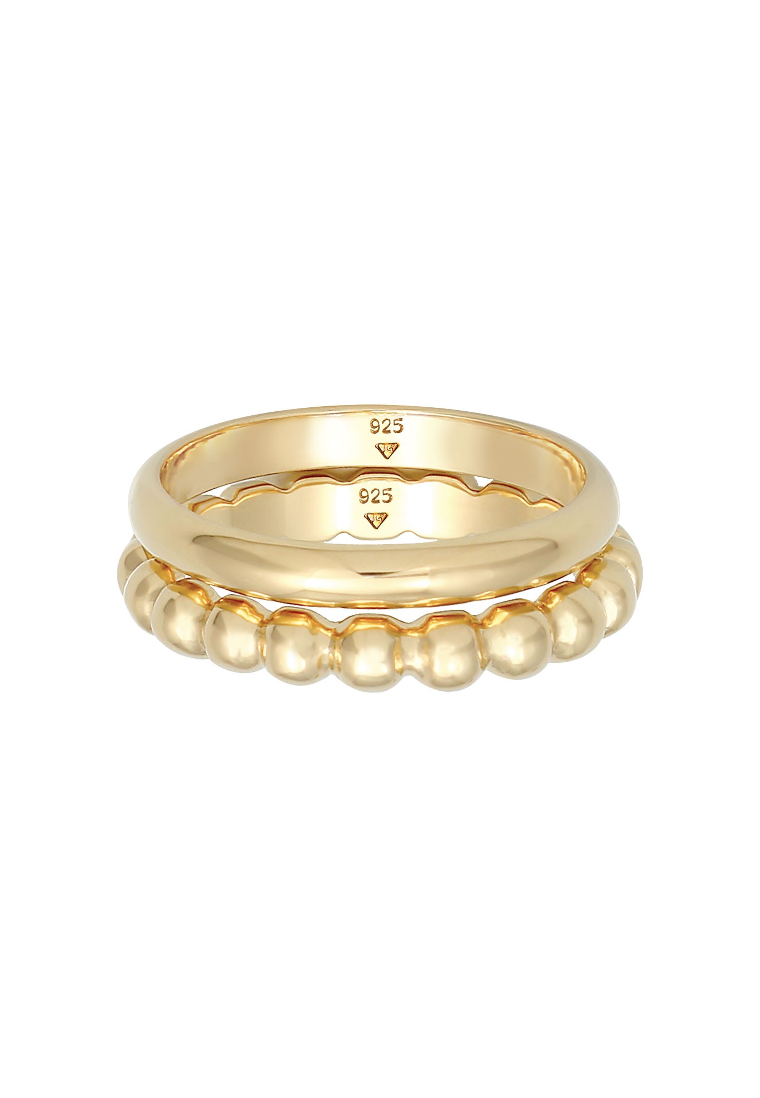 Elli Ring-Set »Bandring Basic Kugel Design (2 tlg.) 925 Silber«
