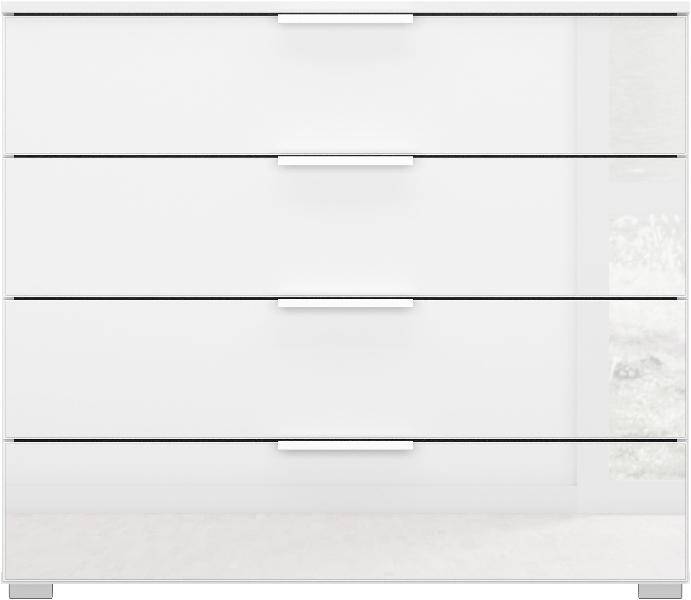 rauch Schubkastenkommode »Sideboard Kommode Schubkastenkommode KOLUNA mit Glasfront«, (Breite 80 cm inkl. Soft-Close-Funktion), Breite 93 cm mit 4 großen Schubladen für viel Stauraum MADE IN GERMANY