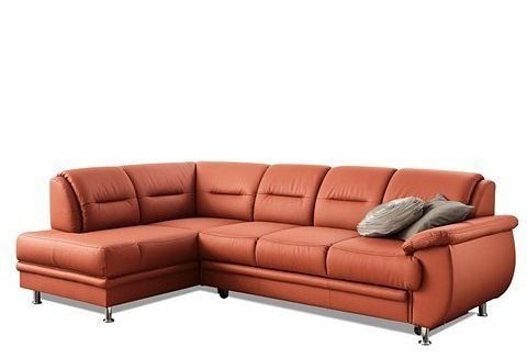 sit&more Ecksofa "Mailand L-Form, B: 250 cm, Komfortsitzhöhe 46 cm" mit Schlaffunktion, Eckcouch in Kunstleder & Stoff