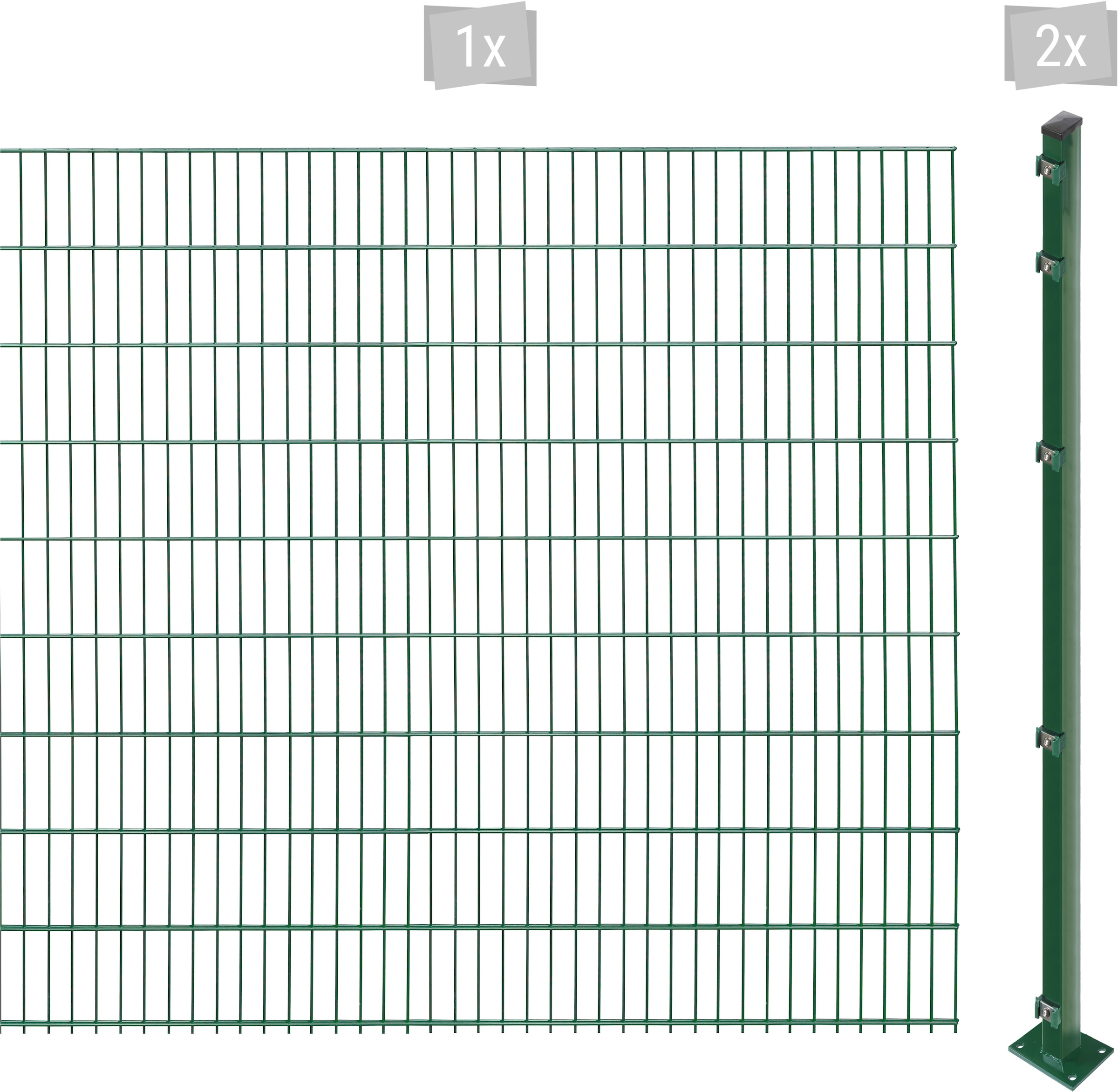 Arvotec Doppelstabmattenzaun "EASY 183 zum Aufschrauben", Zaunhöhe 183 cm, Zaunlänge 2 - 60 m