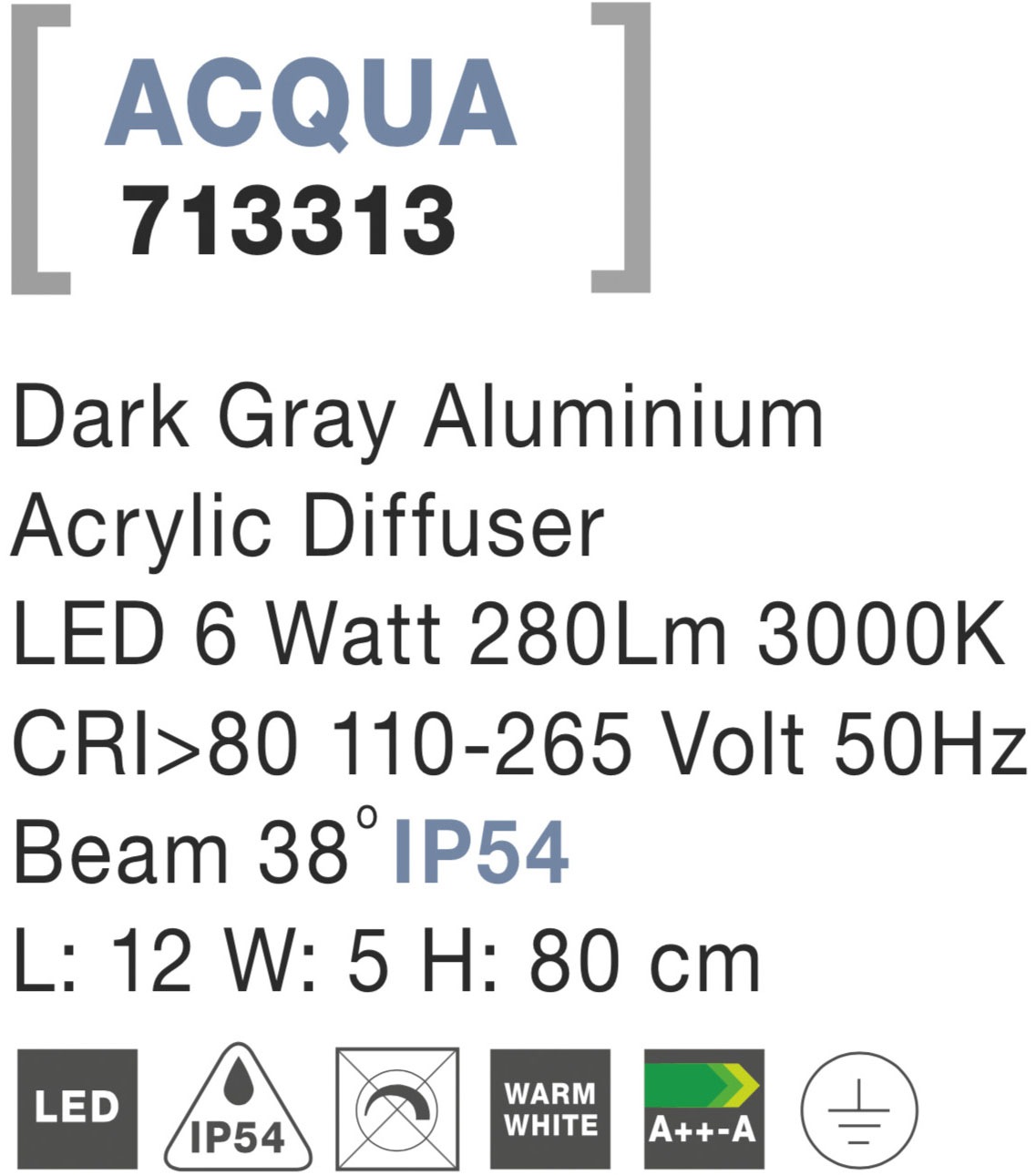 Nova Luce Außen-Stehlampe »ACQUA« LED-Modul 1 Stk. Warmweiß