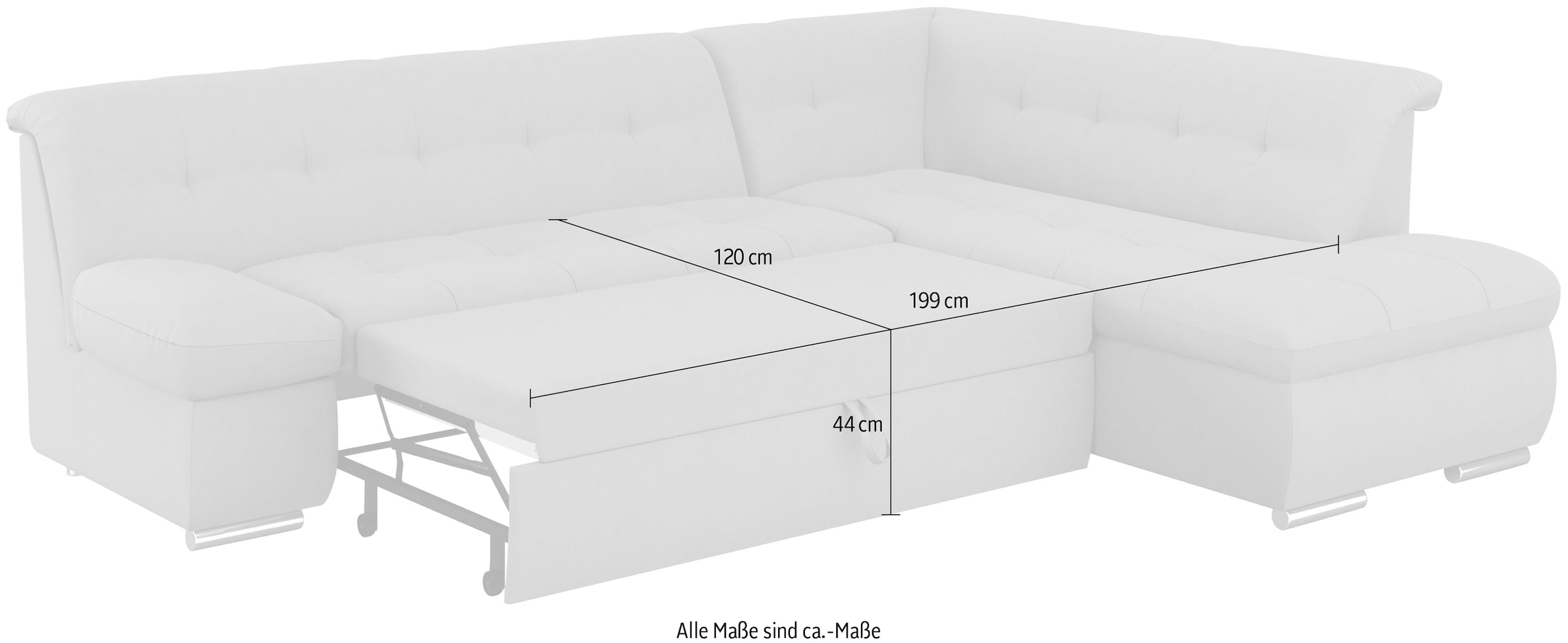 DOMO collection Ecksofa »Mona L-Form«, wahlweise mit Bett- und Armlehnfunktion