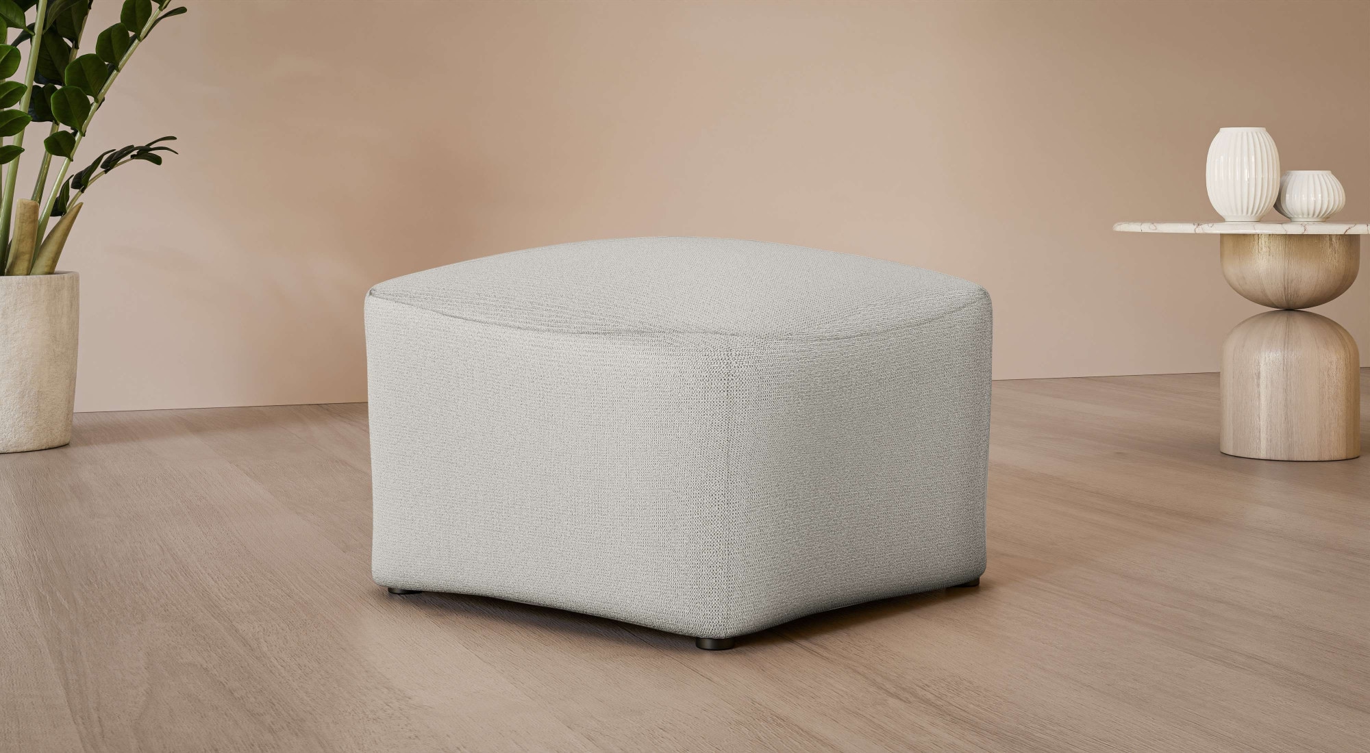 LeGer Home by Lena Gercke Polsterhocker "YANI Sitzhocker mit Wellenunterfederung, Maße B/T/H: 65/65/46 cm" kleiner Hocker passend zur Serie Yani, in hochwertiger Verarbeitung