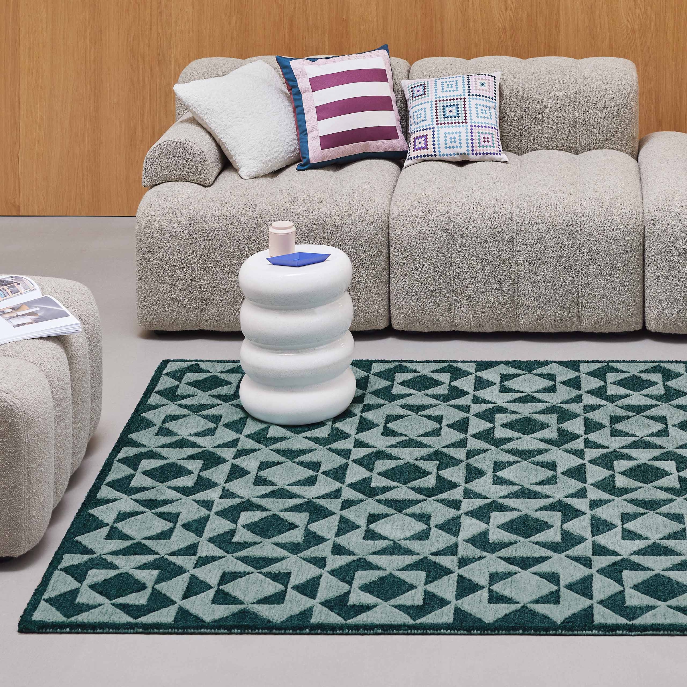 Wecon home Teppich »Downtown«, rechteckig, 10 mm Höhe, handgefertigt, pflegeleicht, Fasermix, Wohnzimmer, Schlafzimmer