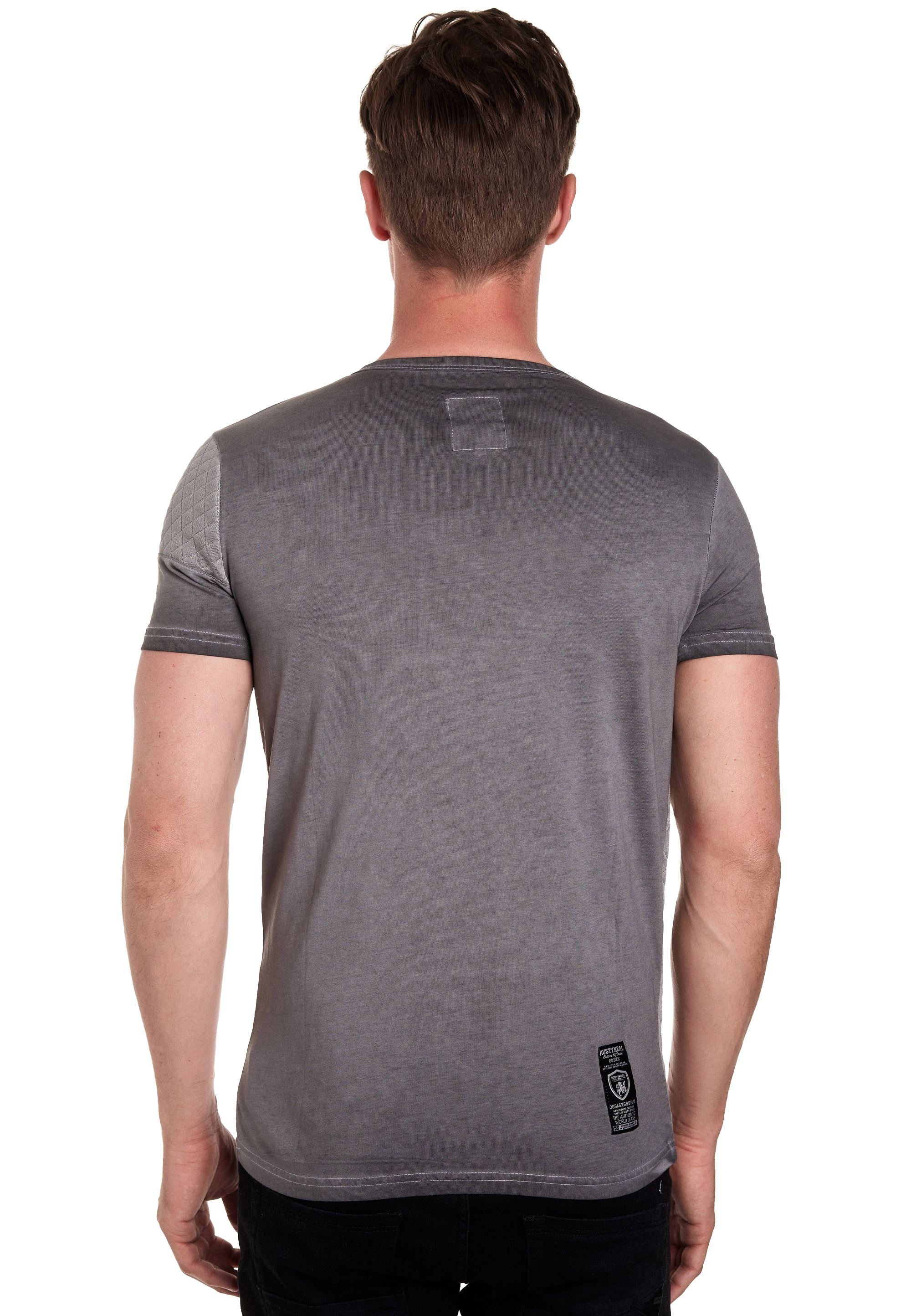 Rusty Neal T-Shirt, mit schicker Knopfleiste