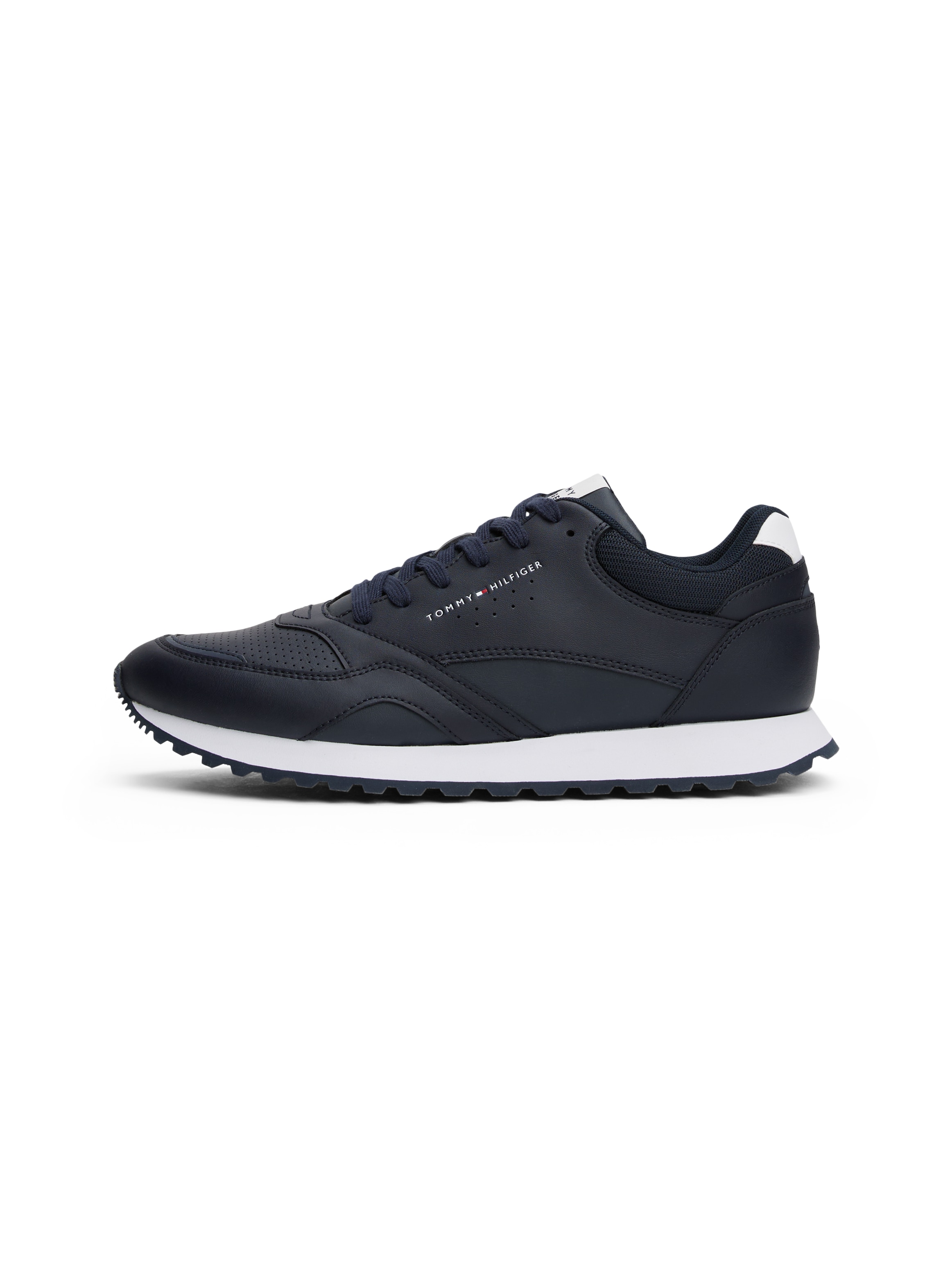 Tommy Hilfiger Sneaker »NEW RUNNER EVA LTH ESS«, Freizeitschuh, Halbschuh, Schnürer mit sportiver Lochung