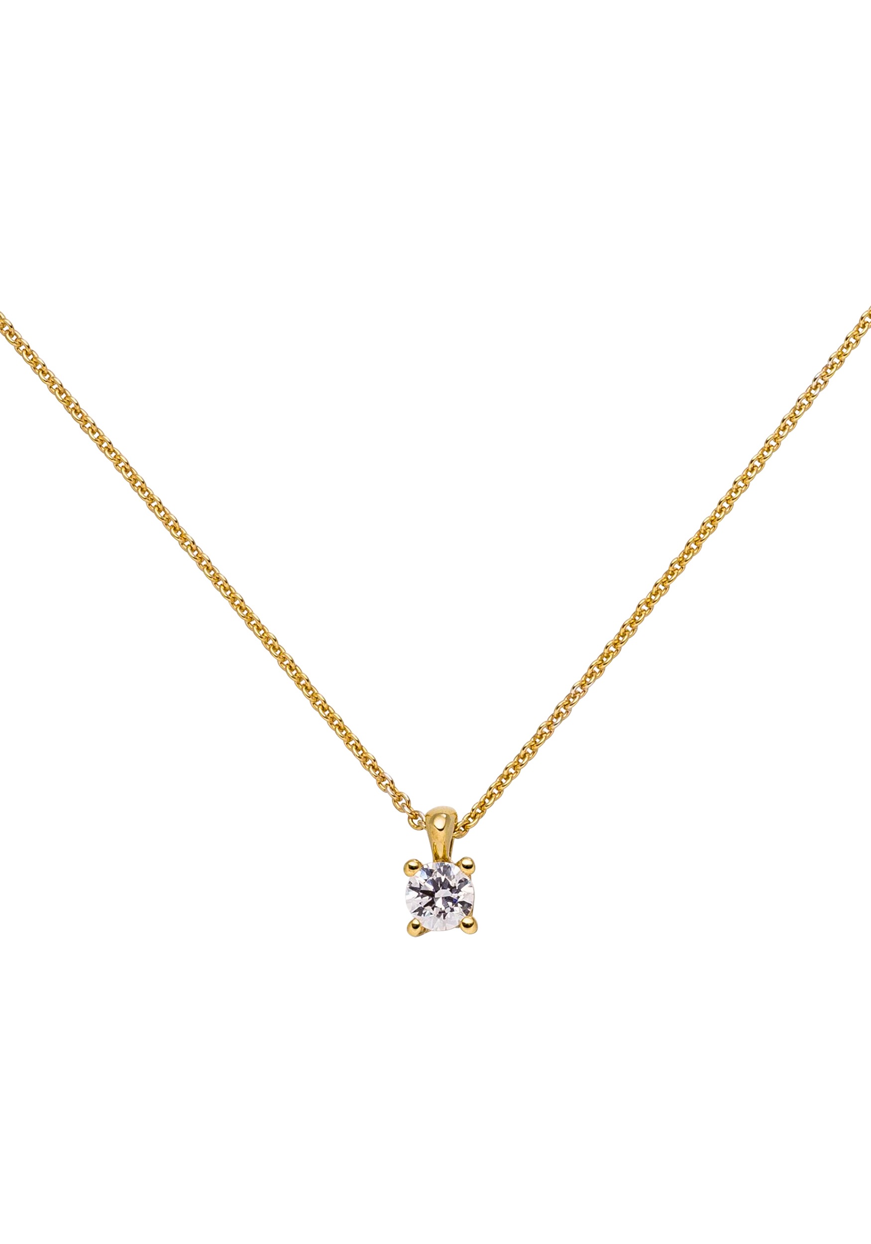 JOBO Kette mit Anhänger »Solitär Diamant Brillant 0,15 ct.« 14 Karat 585 Gold 45 cm