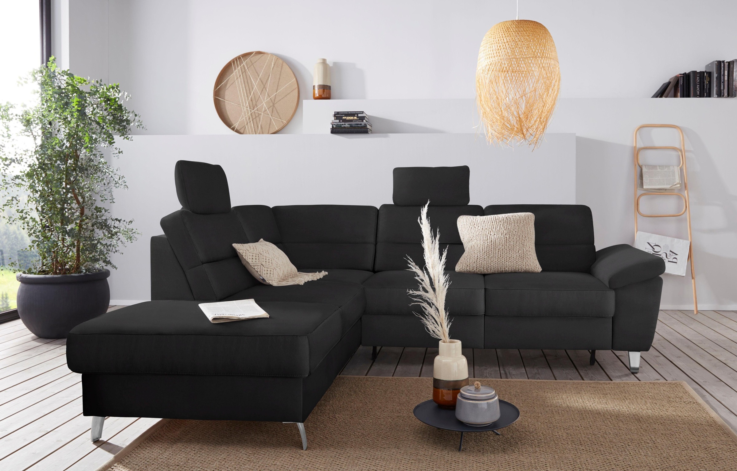 sit&more Ecksofa »Sorano L-Form«, wahlweise mit Bettfunktion und Bettkasten