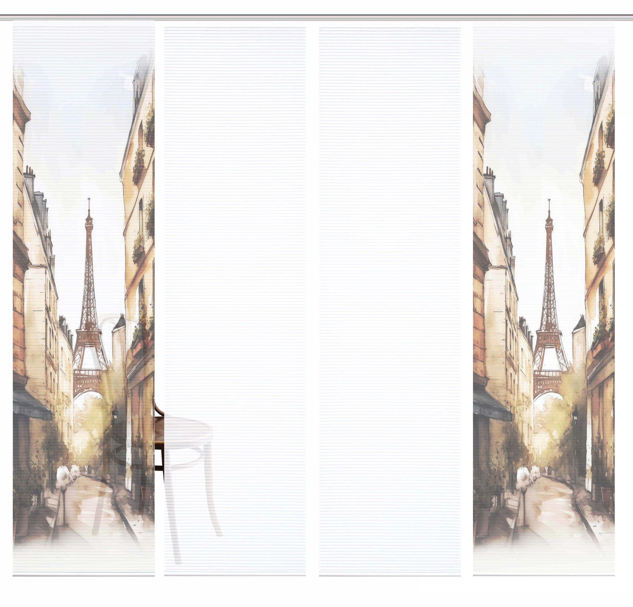 HOME in green Schiebegardine »FRANCQ« Paneelwagen 4 Stk. tlg. Bambusoptik, SET, recycelt, Digitaldruck