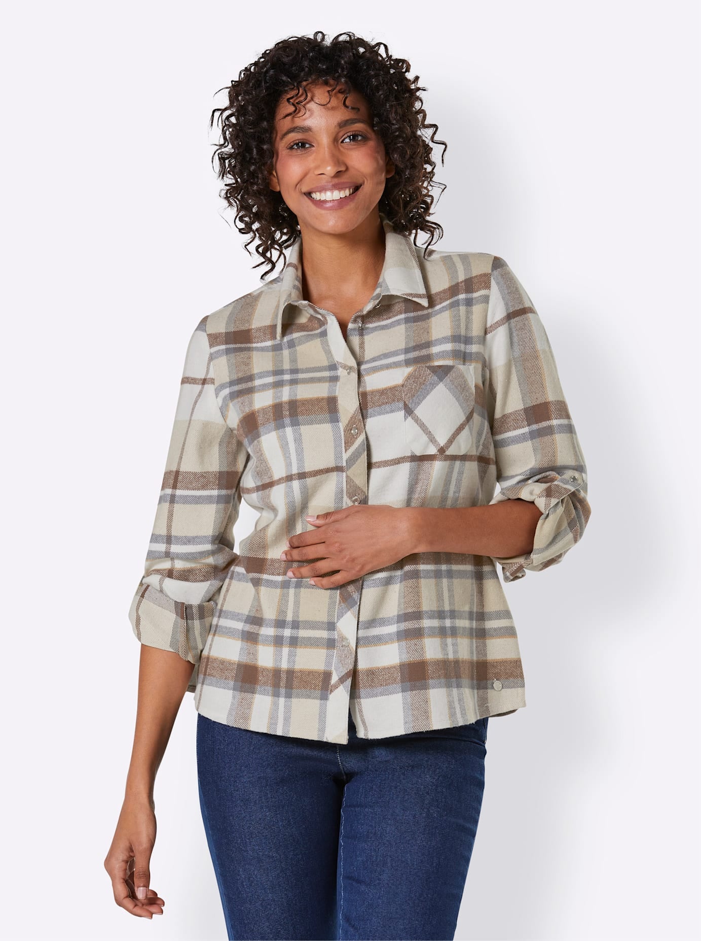 CREATION L PREMIUM Flanellbluse