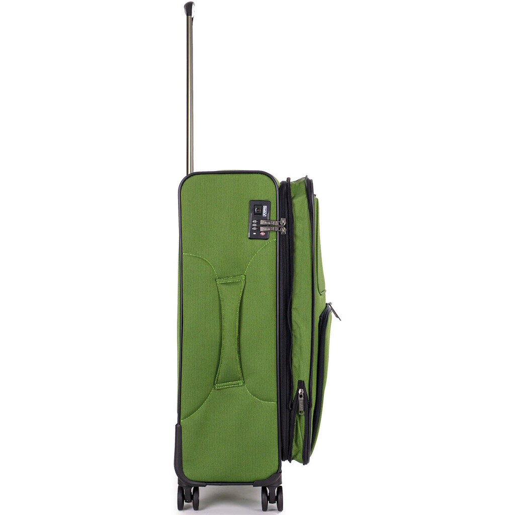 Stratic Weichgepäck-Trolley »Bendigo Light + M, green«, 4 Rollen, mit NFC-Chip