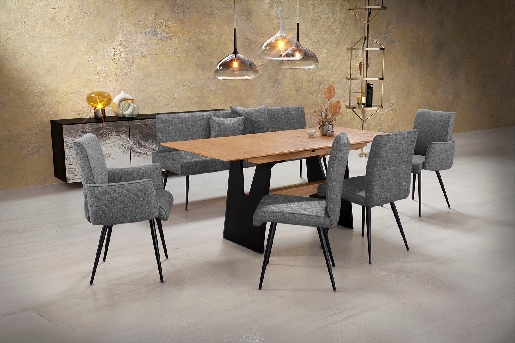 K+W Komfort & Wohnen Essgruppe "Giacomo I" 6 Stk. tlg. 2 Stühle und 2 Armle günstig online kaufen