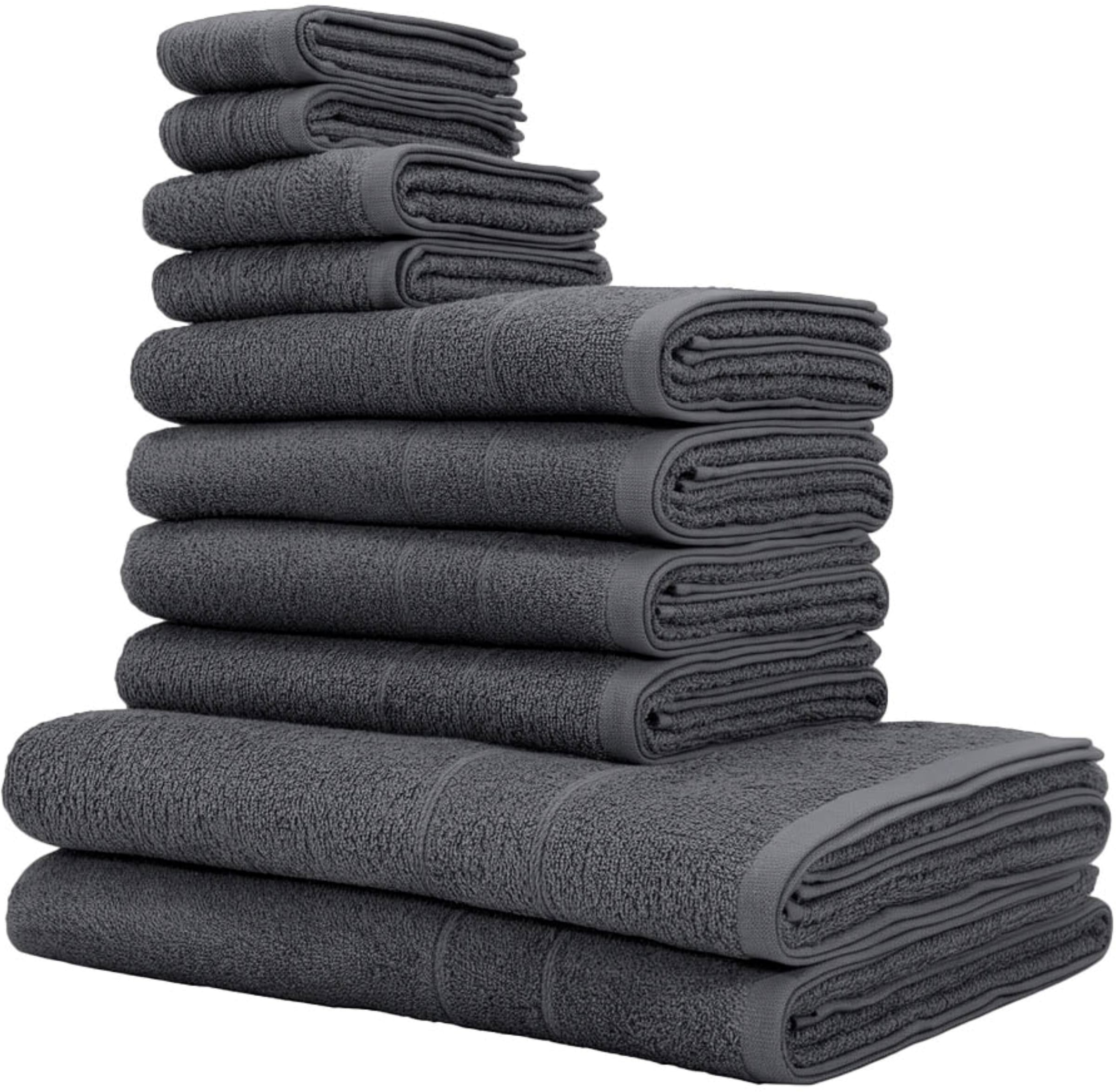OTTO home "Inga, 3 Qualitäten, Duschtücher, Handtücher, Gästetücher, Seiftücher" 10 Walkfrottier Handtücher mit feiner Bordüre, 100% Baumwolle