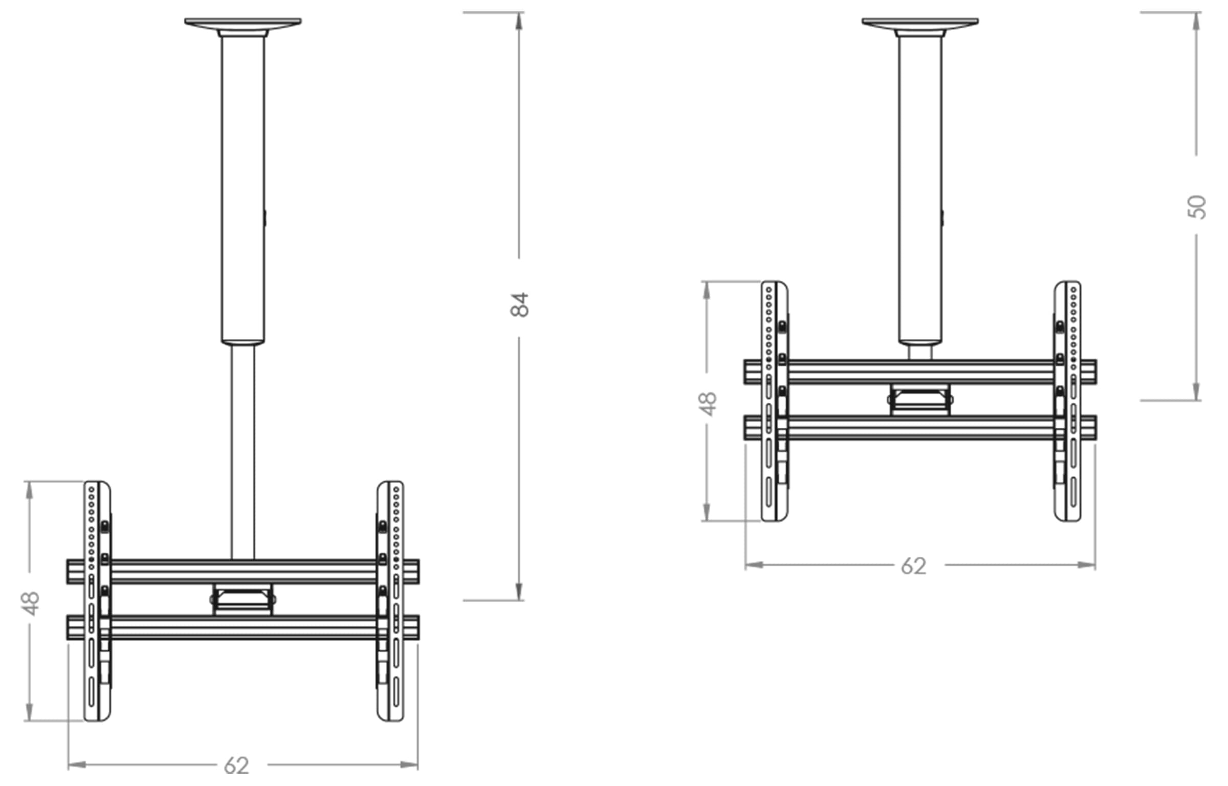VCM TV-Deckenhalterung »Universal VESA TV Deckenhalterung CM4 Mini Double«