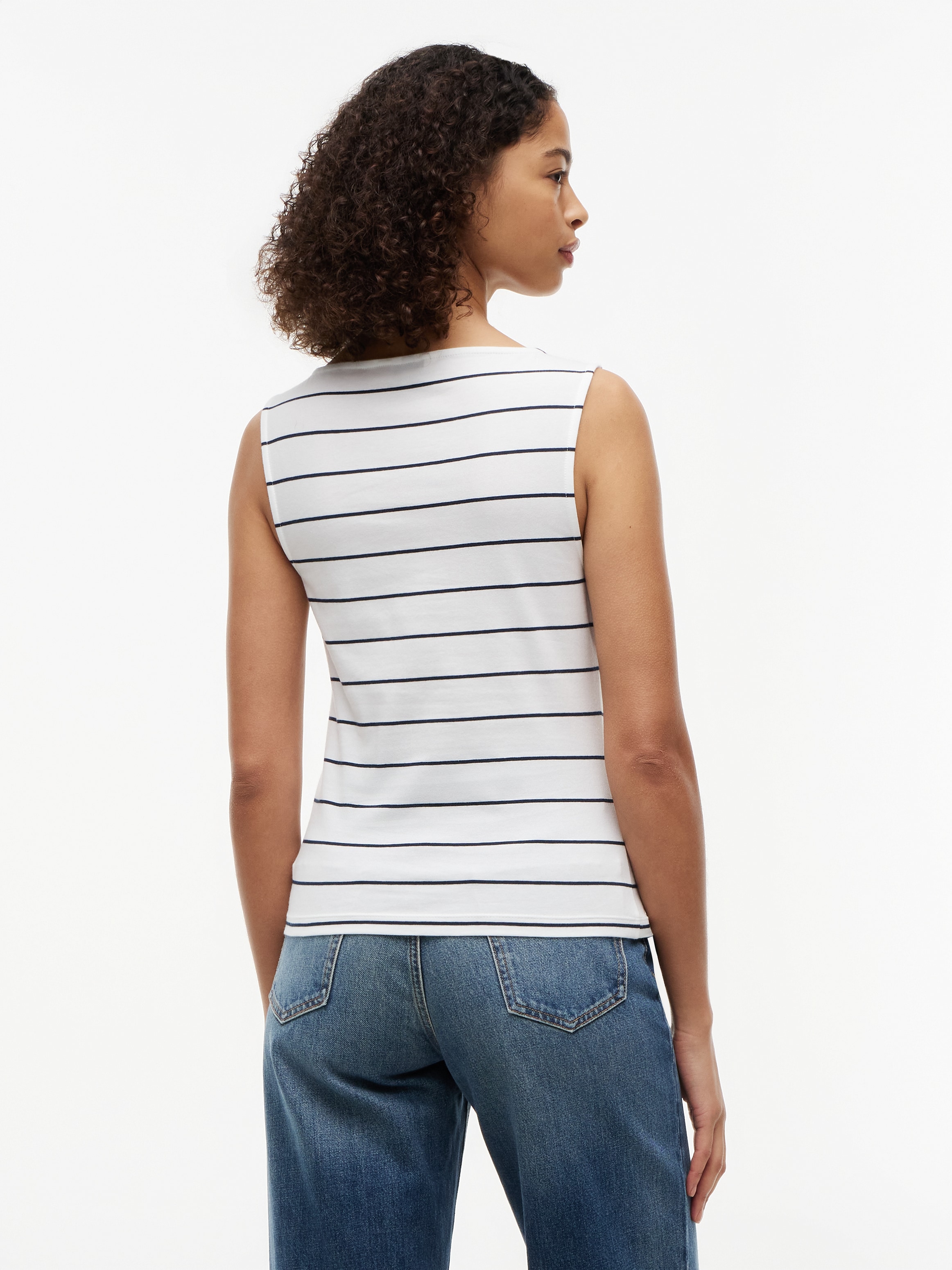 Tommy Hilfiger Tanktop »CLASSIC SCRIPT BOAT-NK TOP« Baumwollmischung, U-Boot Ausschnitt