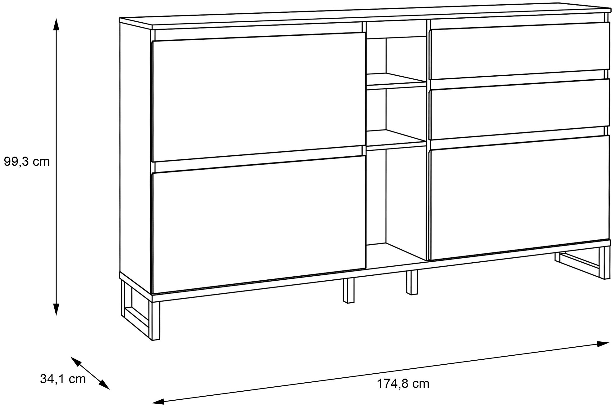 FORTE Schuhschrank »Quayle«, Schuhkipper, Breite 174,8cm