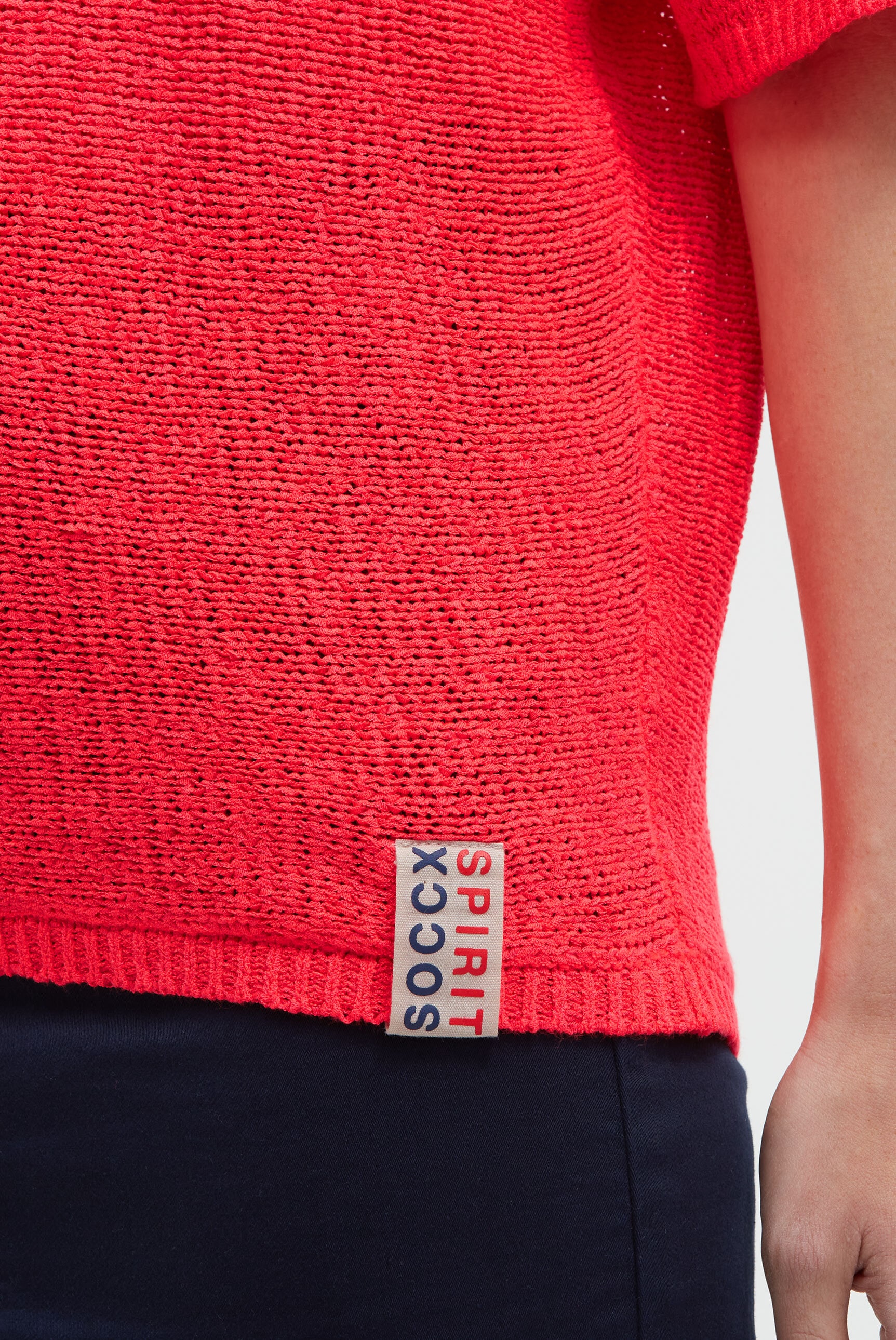 SOCCX Rundhalspullover mit überschnittener Schulter