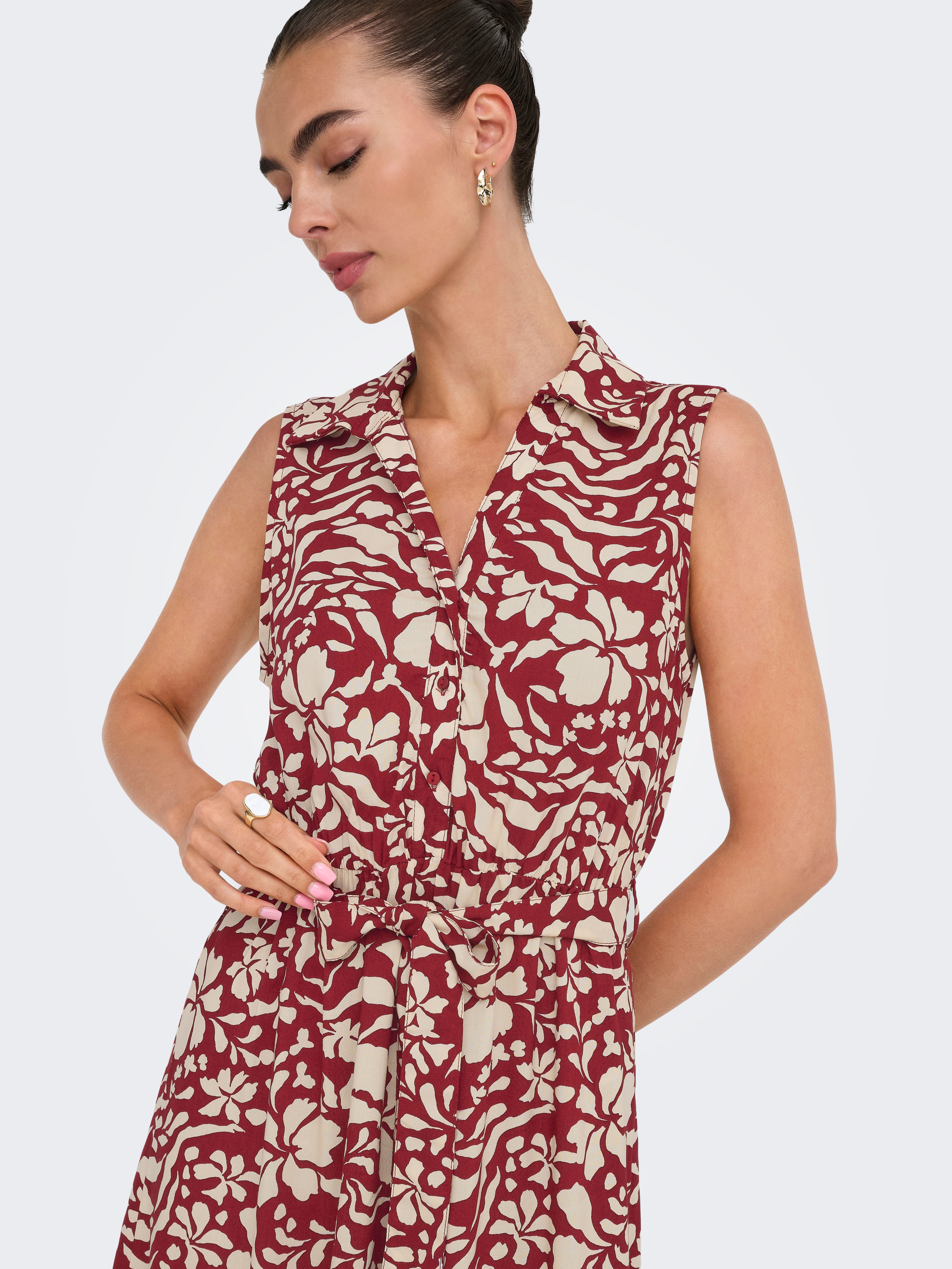 Thumbnail - ONLY Maxikleid "ONLVIBE LIFE S/L SHIRT LONG DRESS WVN" Sommerkleid