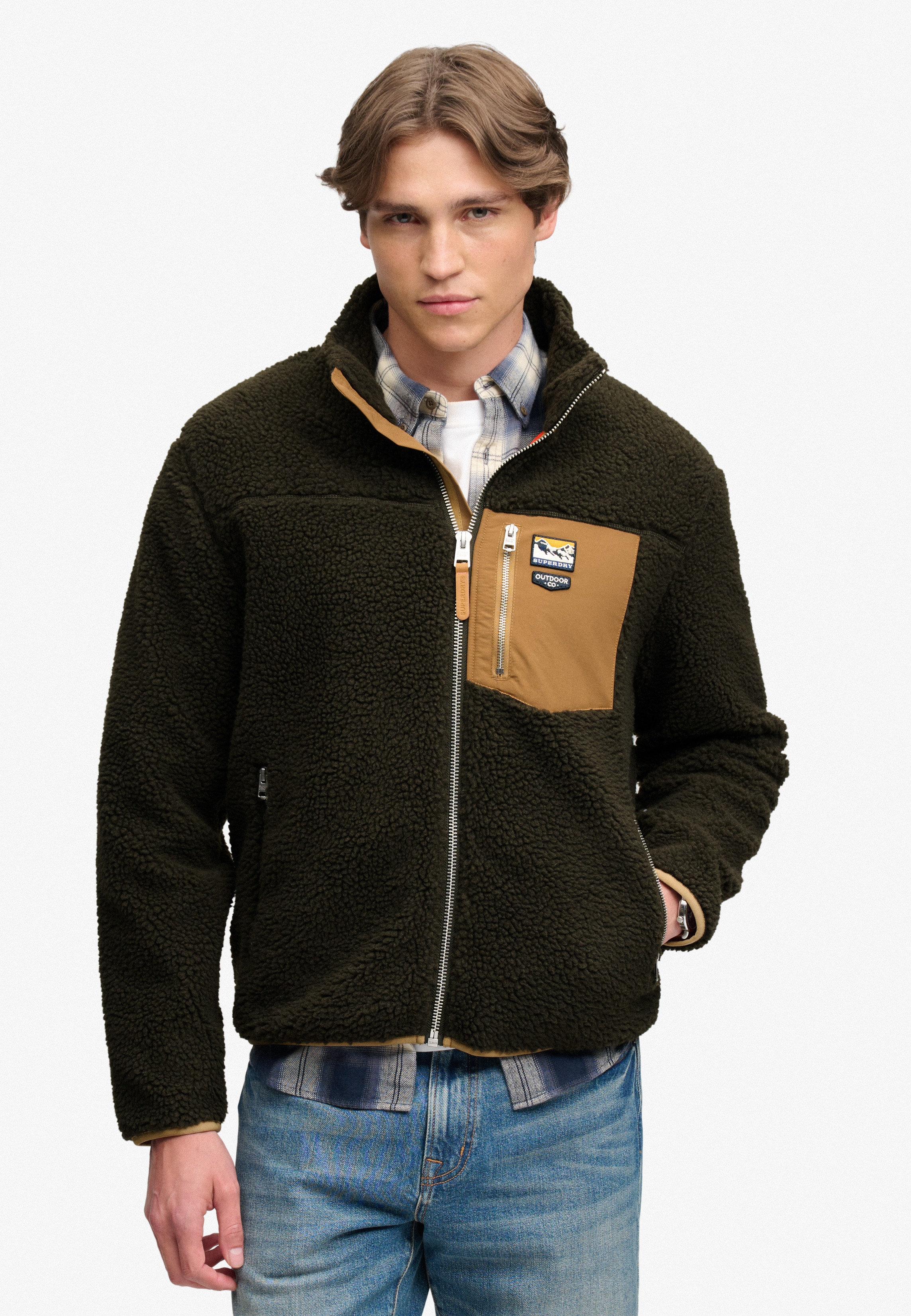 Superdry Sweatjacke "MOUNTAIN FULL ZIP FLEECE" Relaxed Fit, mit Reißverschluss, aus Fleece