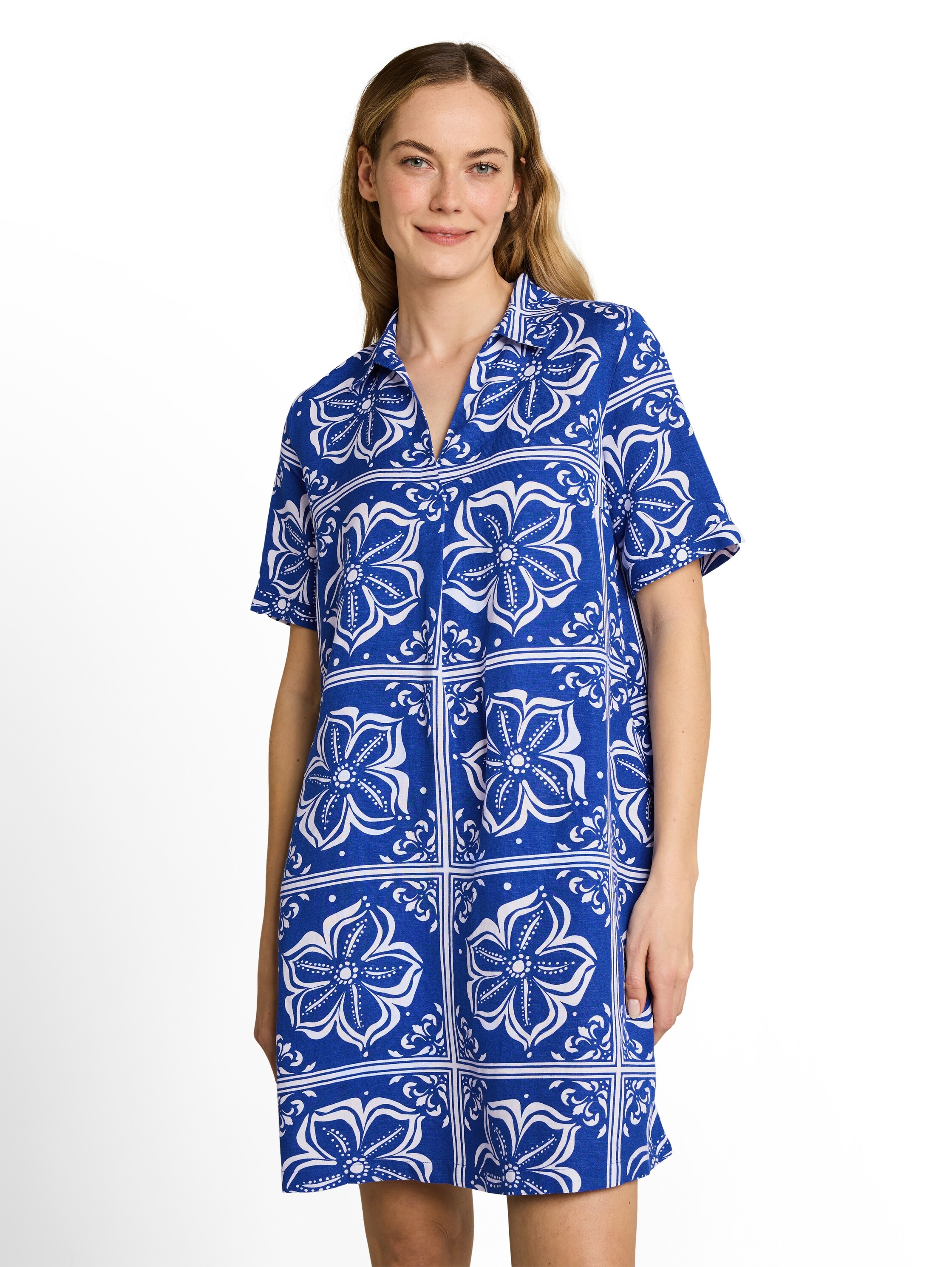 TOM TAILOR Polokleid Eingrifftaschen mit All-Over Print