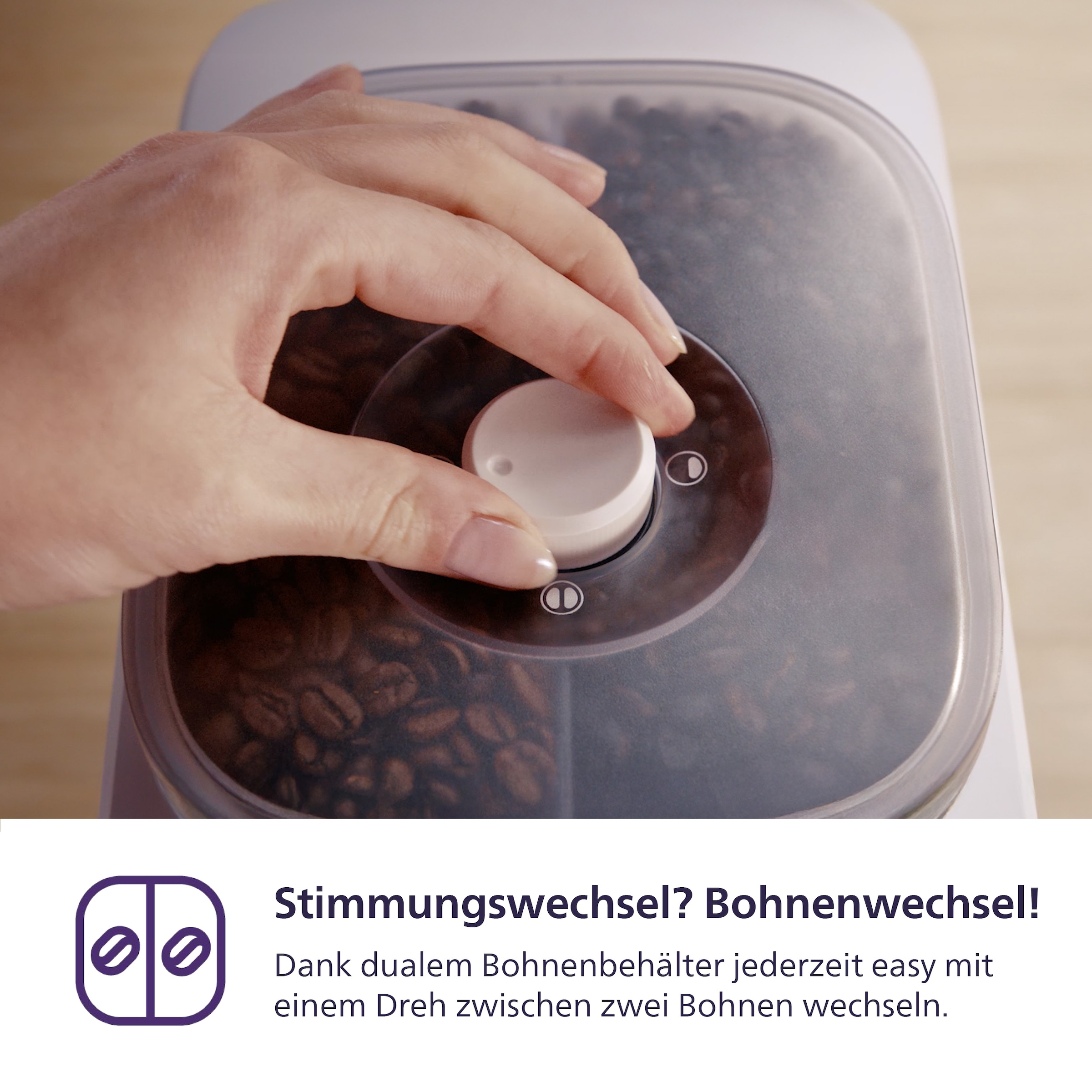 PHILIPS baristina Espressomaschine »mit Bean swap BAR320/00 mit Mahlwerk für ganze Bohnen«, Doppelter Bohnenbehälter, 16 bar Pumpendruck, Naturweiß​