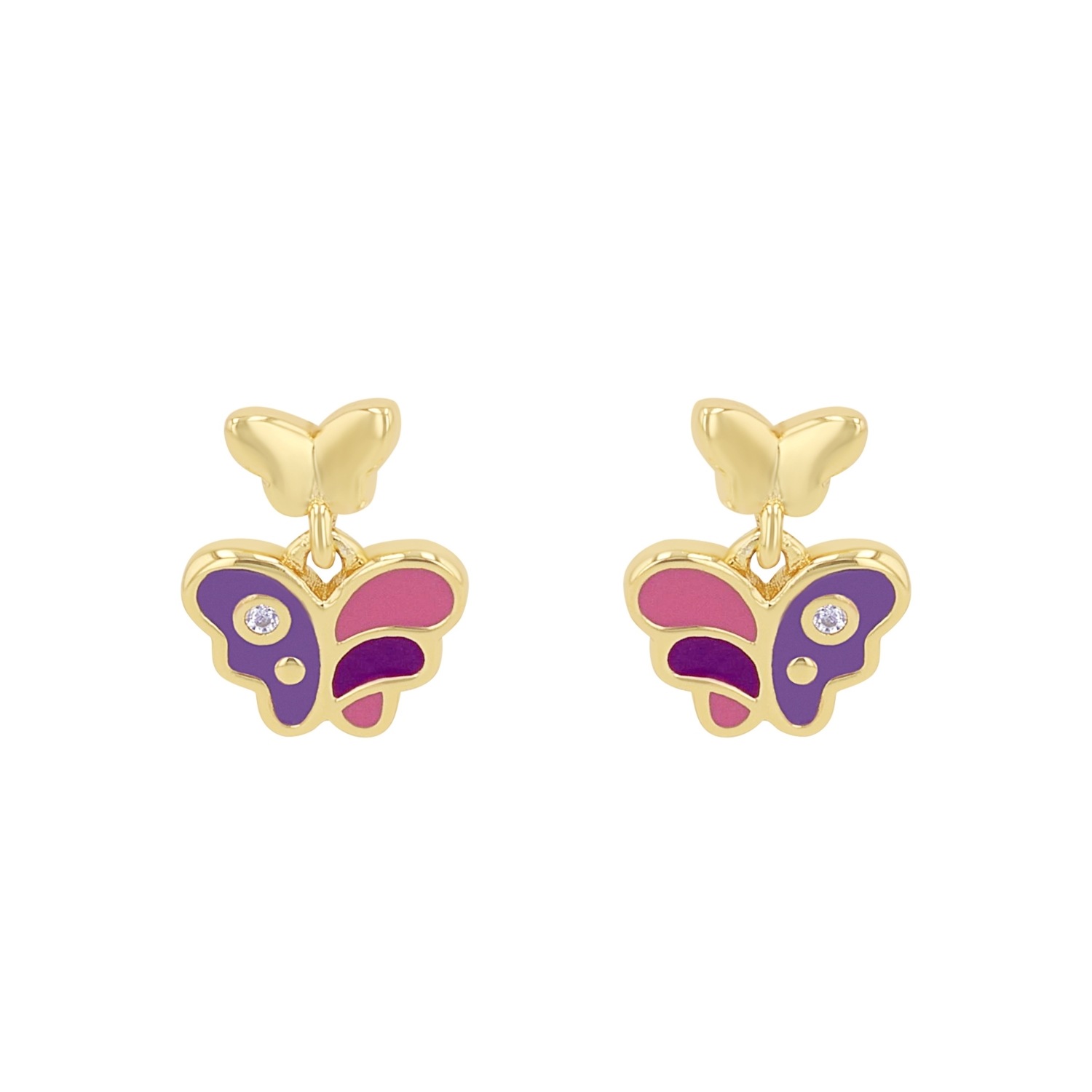 Prinzessin Lillifee Paar Ohrstecker »Schmetterlinge, 2037951«, mit Zirkonia (synth.)