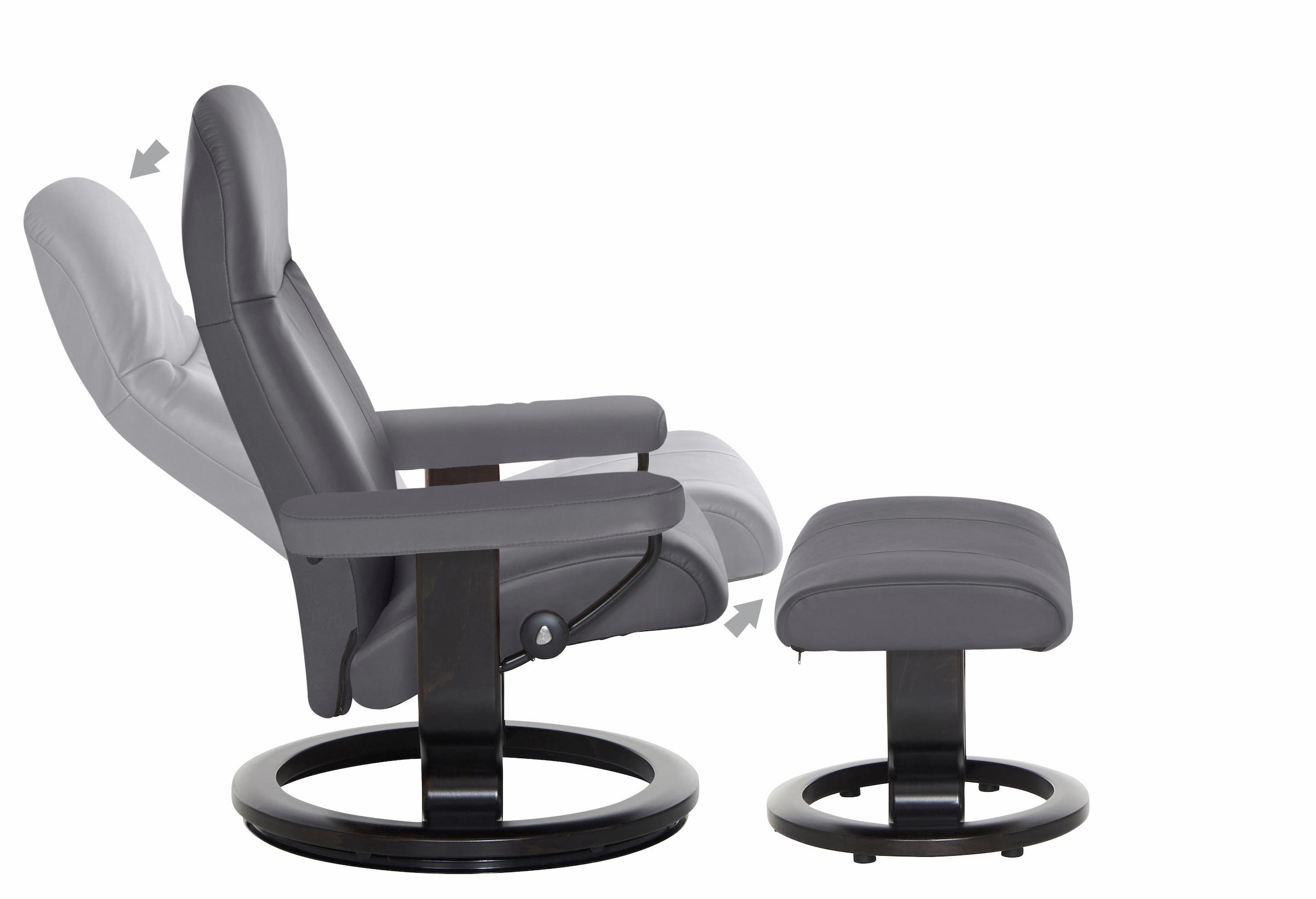 »Garda«, L, Gestell Hocker), (Set, Relaxsessel BAUR Stressless® mit Größe Hocker, Wenge Classic Relaxsessel | bestellen mit mit Base,