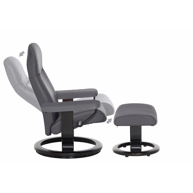 Stressless® Relaxsessel »Garda«, (Set, Relaxsessel mit Hocker), mit Hocker, mit  Classic Base, Größe L, Gestell Wenge bestellen | BAUR