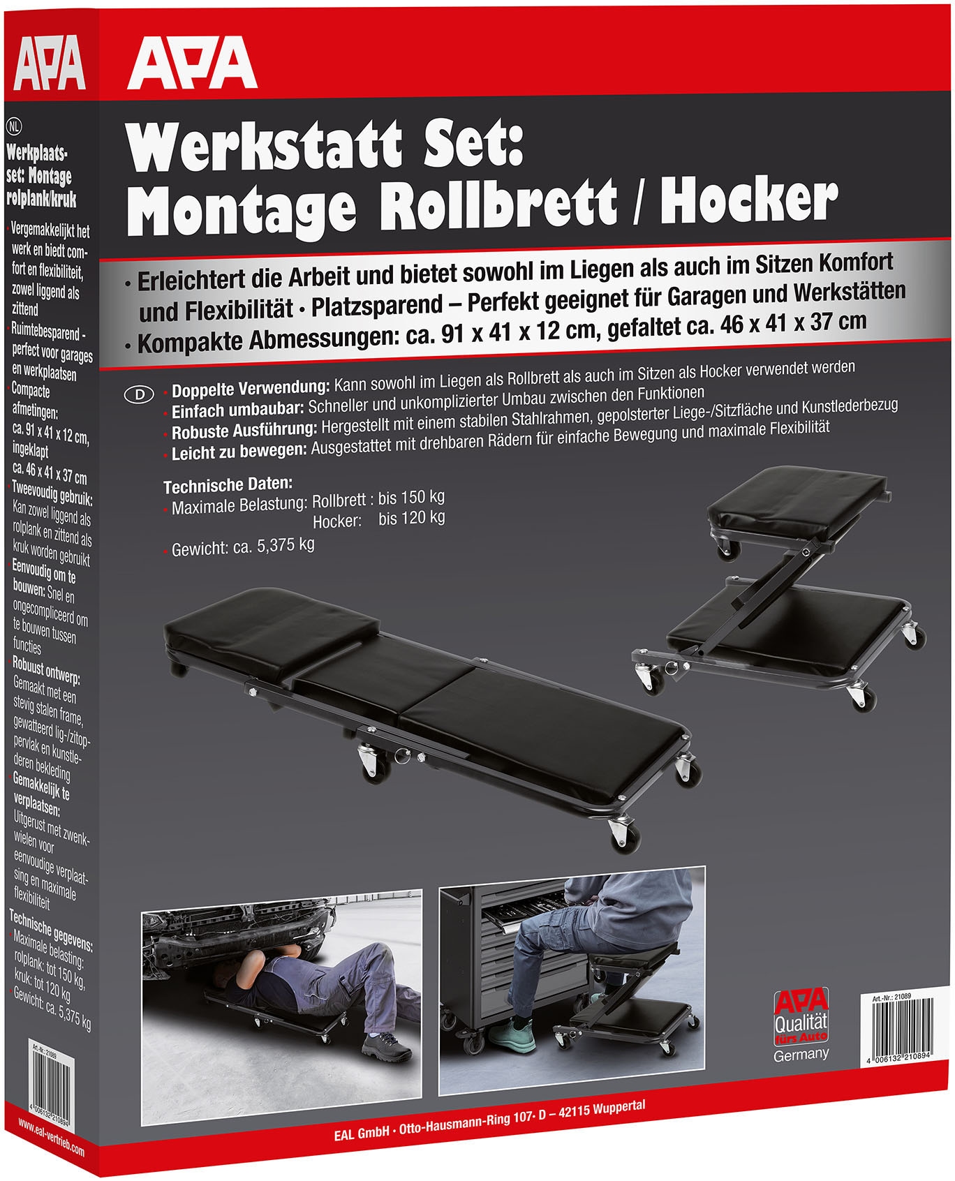 APA Rollbrett »Montage Rollbrett/Hocker«