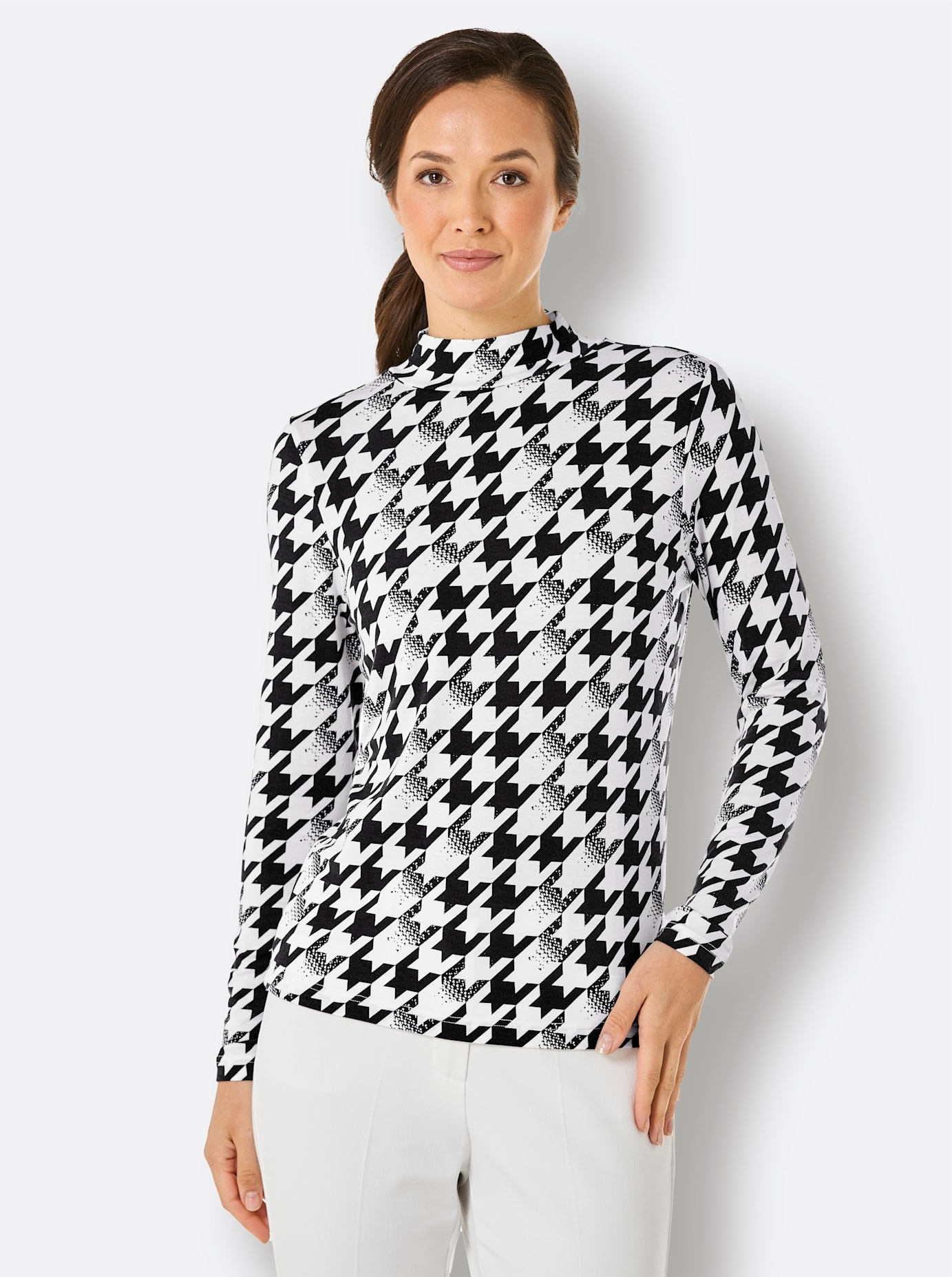 CREATION L PREMIUM Stehkragenshirt »Modal-Woll-Shirt«, (1 tlg.)