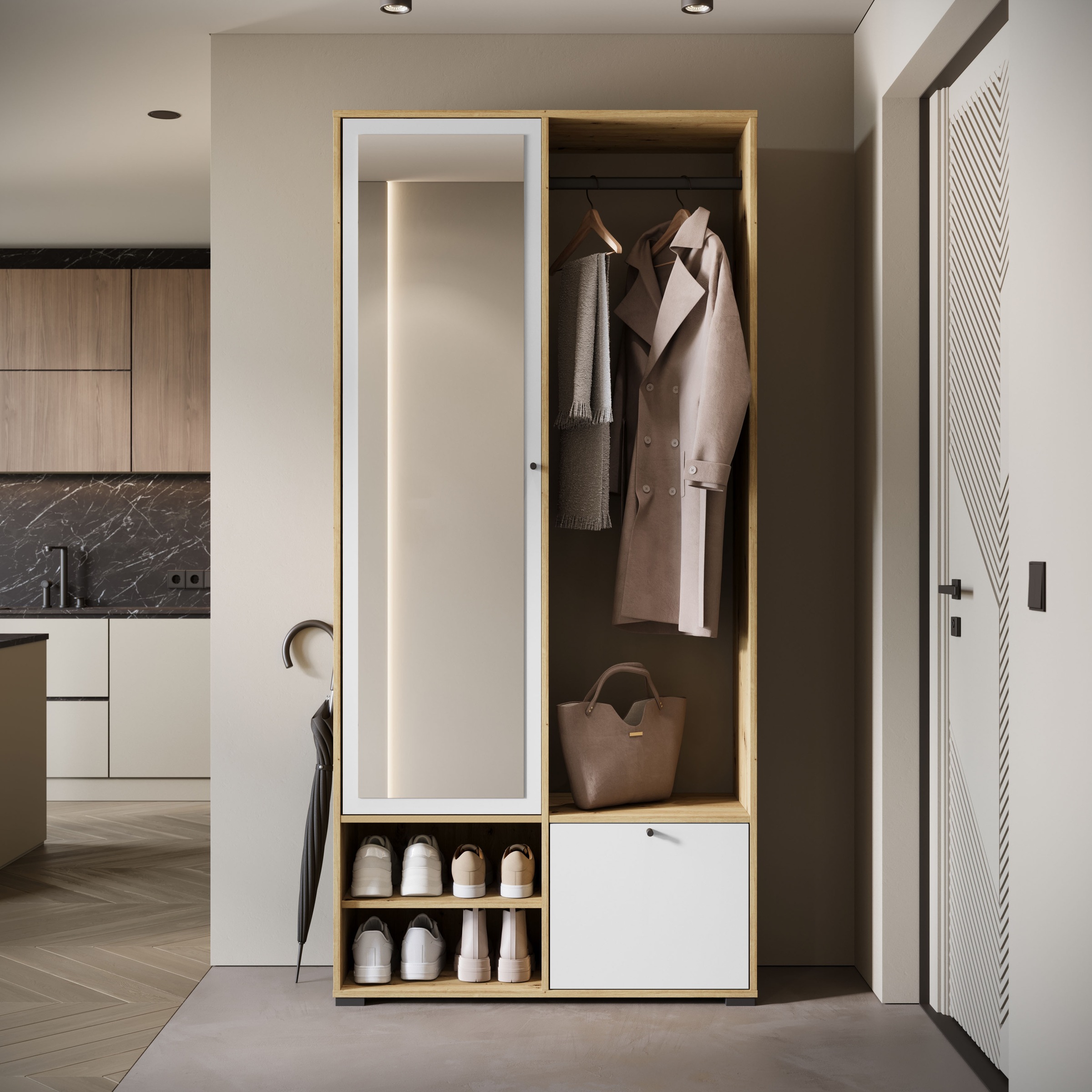 Home affaire Garderobenschrank "DINO Kompaktgarderobe, Garderoben-Set DINO" günstig online kaufen