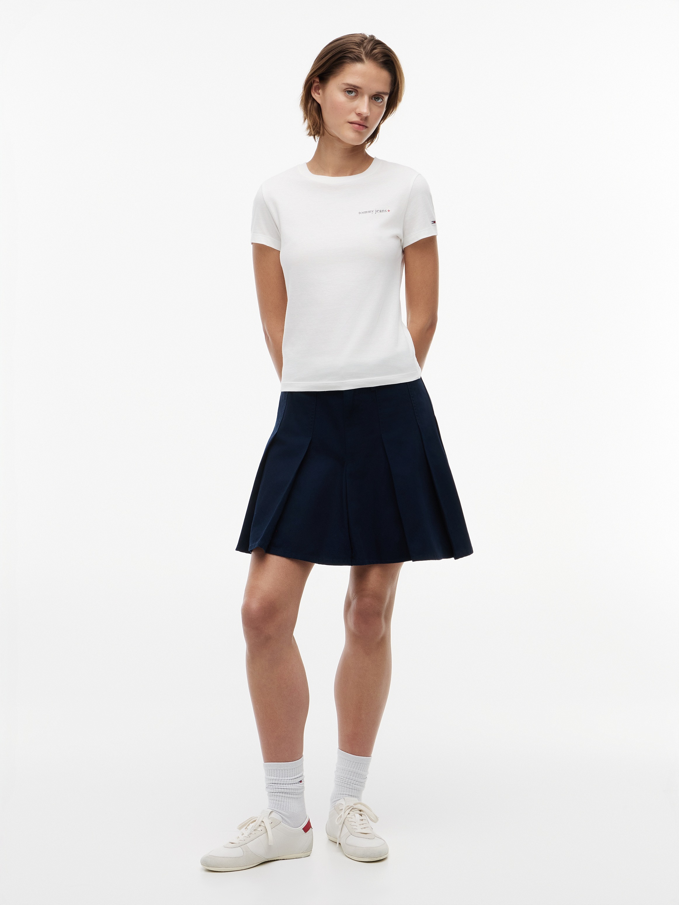 Tommy Jeans T-Shirt »TJW SLIM ESS LOGO 1 SS TEE EXT« Baumwolle, slim fit