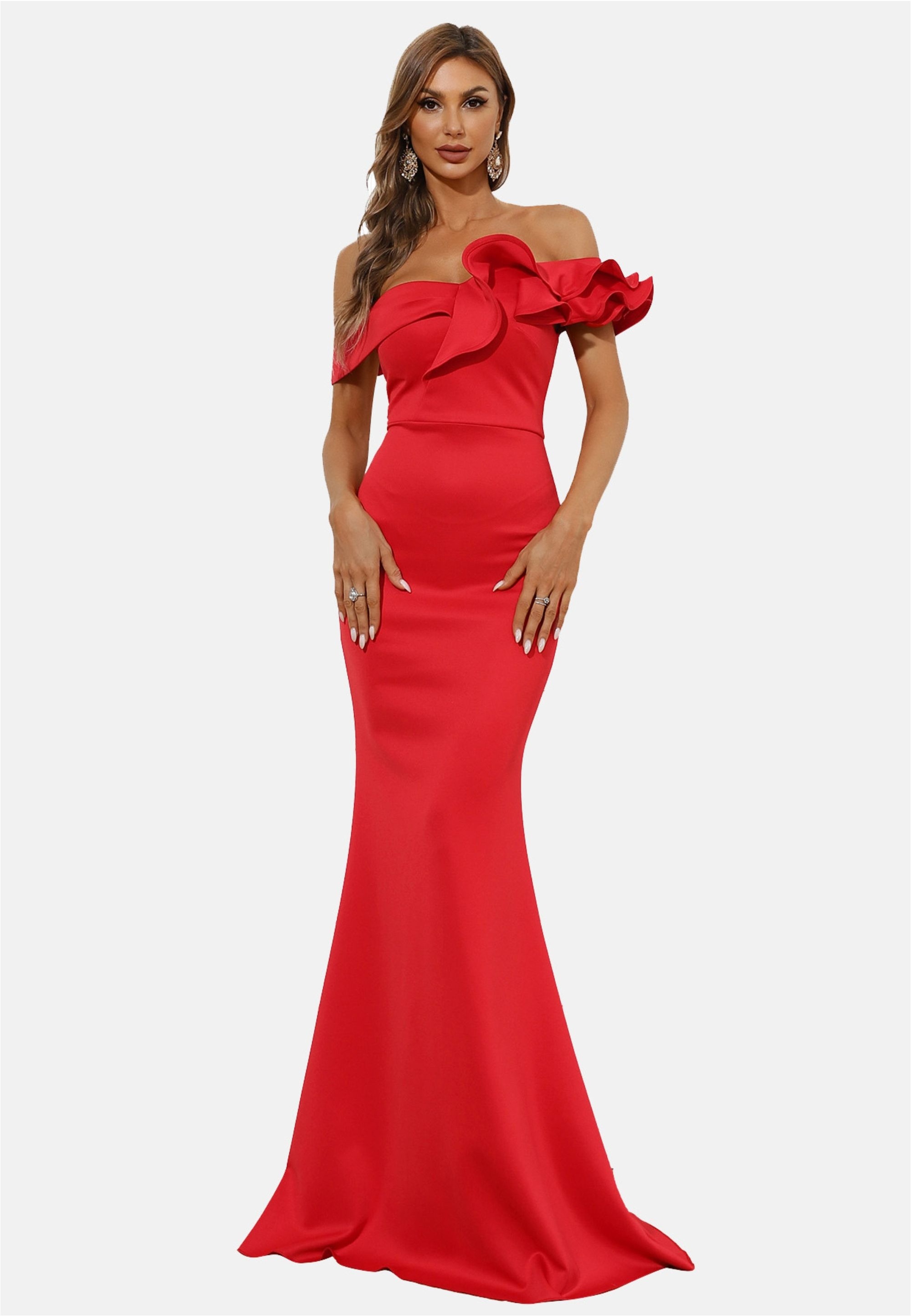 Moda Minx Jerseykleid "Alaia Off Shoulder Dress", mit stilvollem Rüschen-El günstig online kaufen