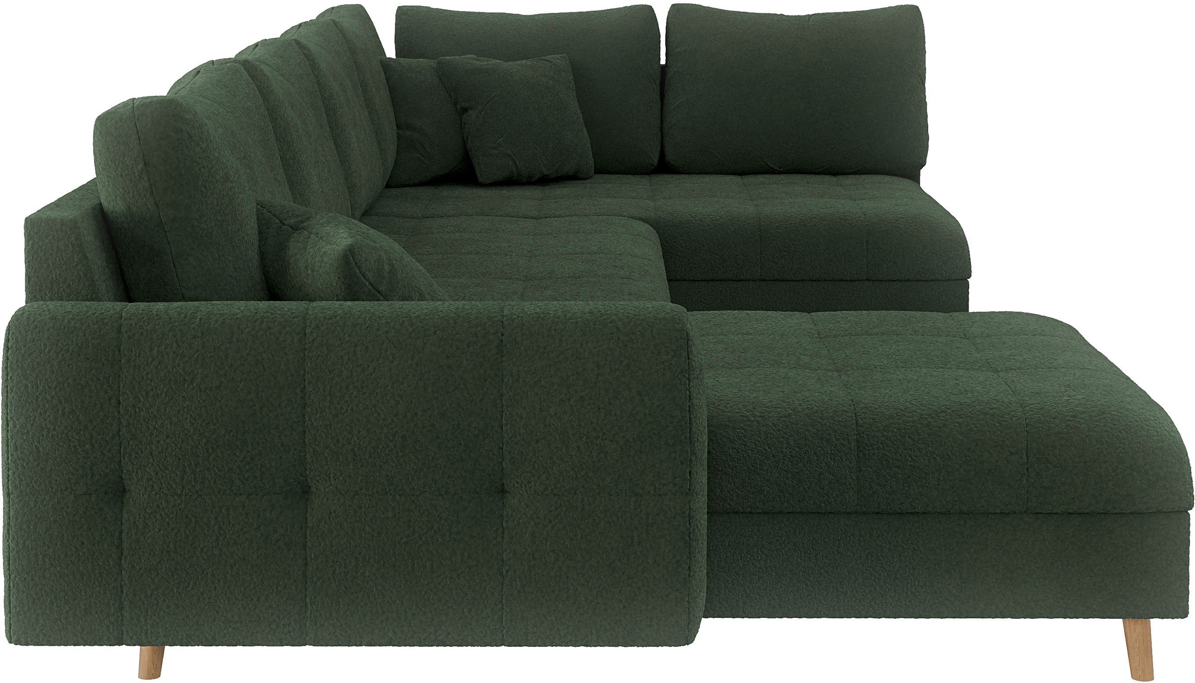 Home affaire Wohnlandschaft »CHARRE U-Form mit Ottomane, Maße B/T/H: 310/161/81 cm«, feine Steppung, lose Rücken- und Zierkissen, auch in Cord und Bouclé