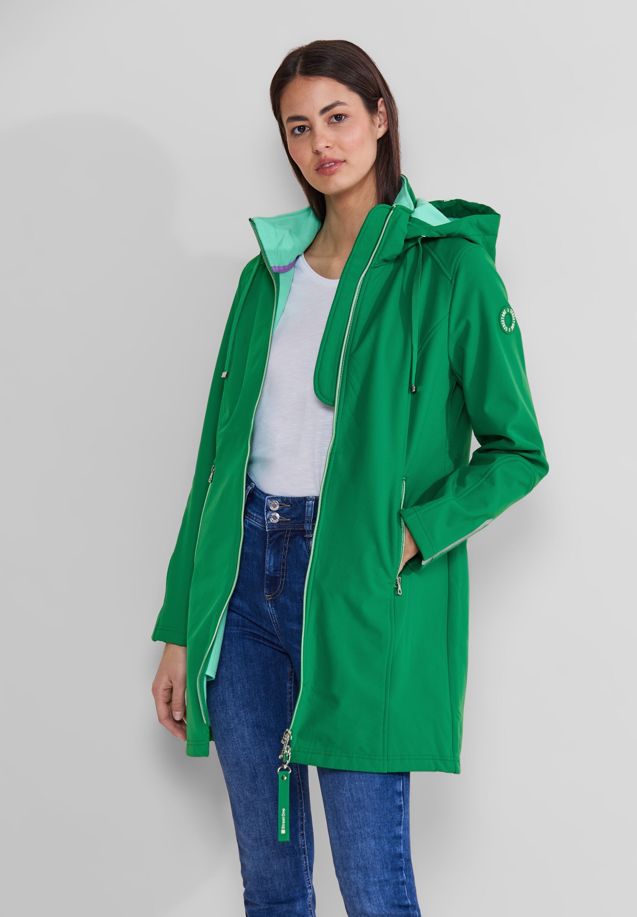 Street One Damen Softshelljacke - Mit Kapuze Und Zippertaschen