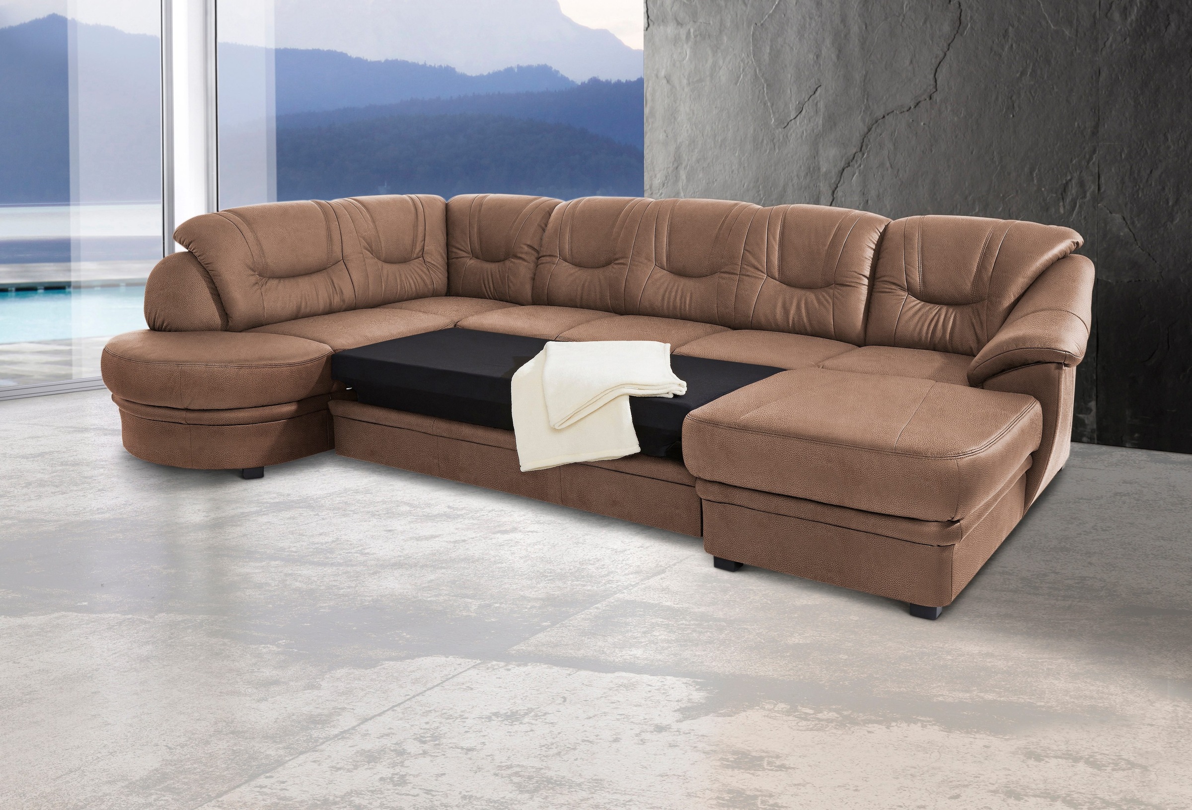 sit&more Wohnlandschaft »Savoni U-Form«, wahlweise mit Bettfunktion