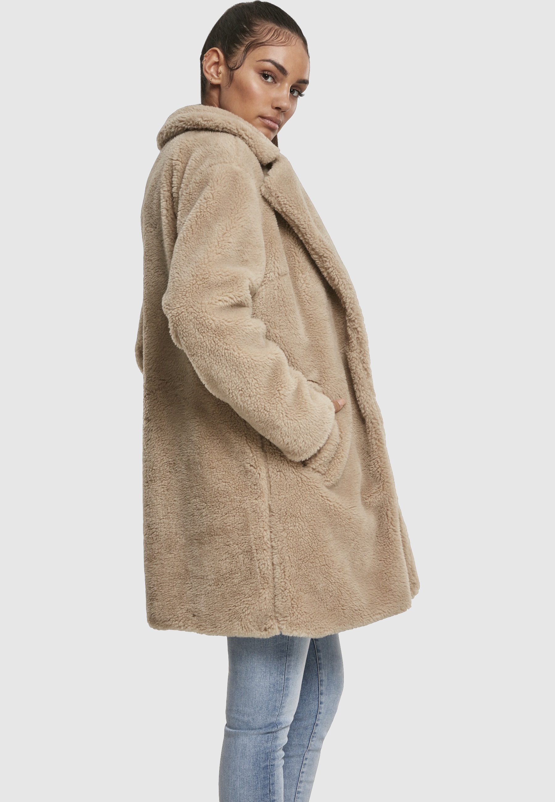 URBAN CLASSICS Parka »Urban Classics Damen Ladies Oversized Sherpa Coat« 1 Stk. tlg. ohne Kapuze
