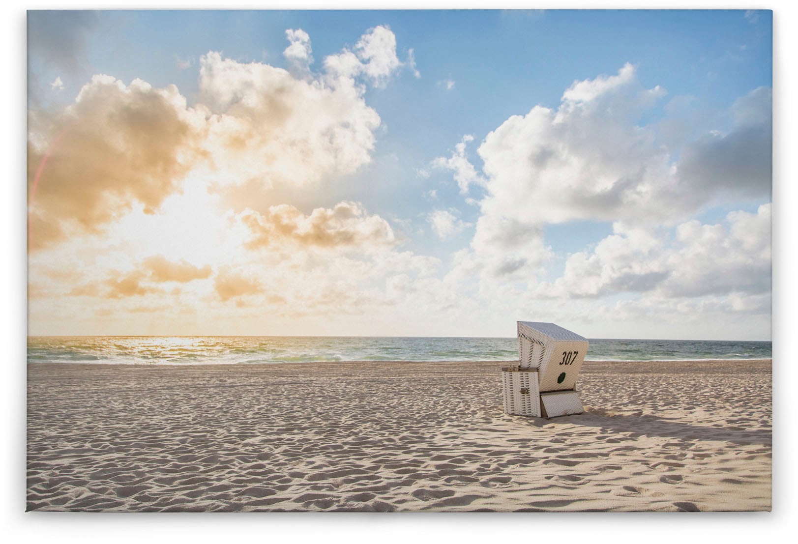 A.S. Création Leinwandbild »Beach Chair«, (1 St.), Strand Meer Keilrahmen Natur