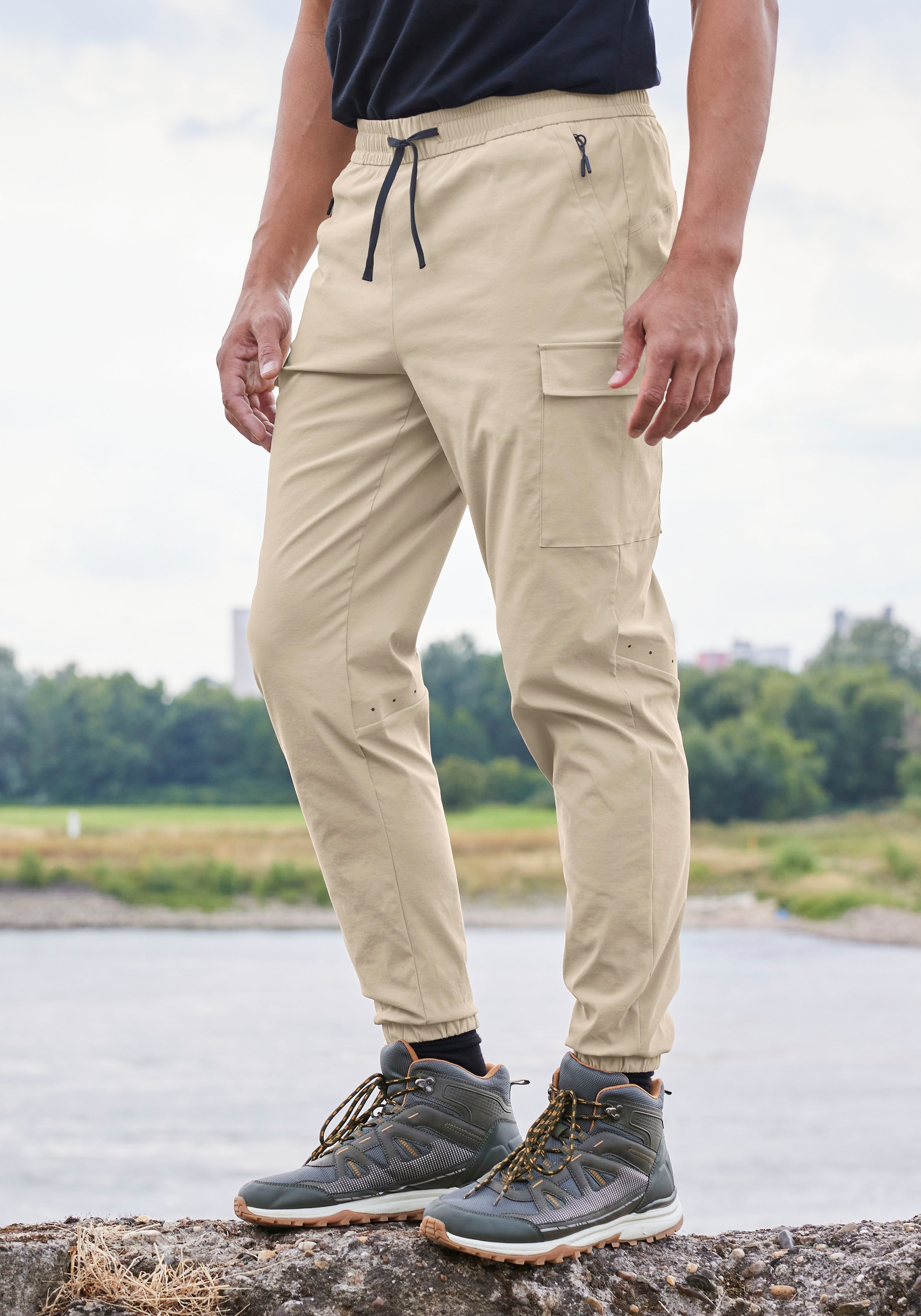 John Devin Jogger Pants, Trekking-Outdoor-Hose mit Belüftung im Kniebereich