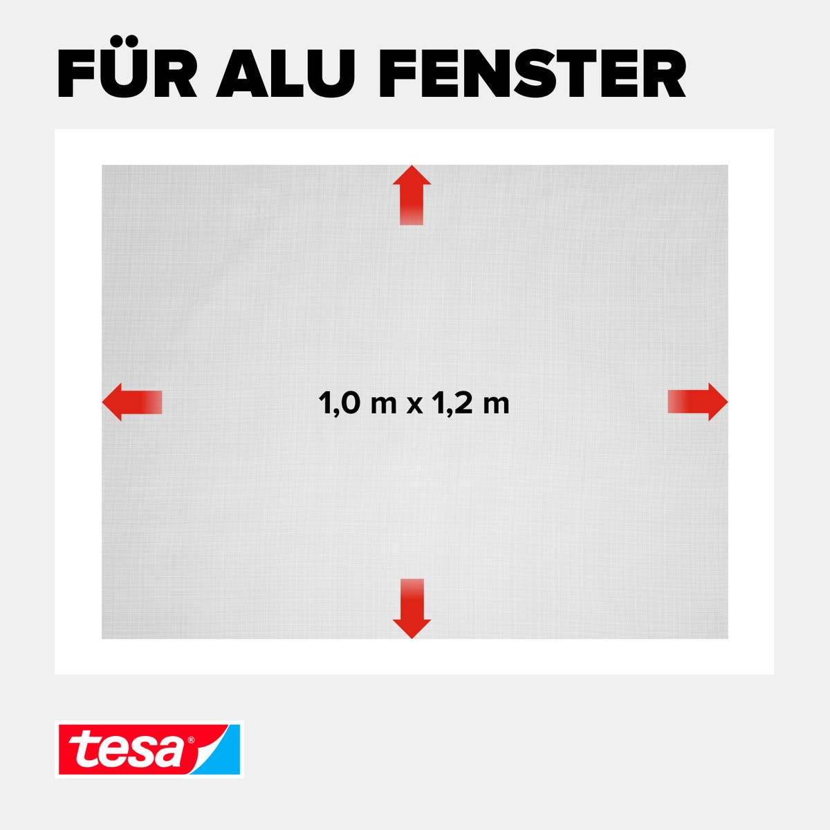 tesa Fliegengitter-Gewebe »Insect Stop Alu-Gitter Ersatzrolle für Fliegengitter - 1.2 m x 2.5 m«, Mückennetz als Ersatzgitter für Fenster & Türen