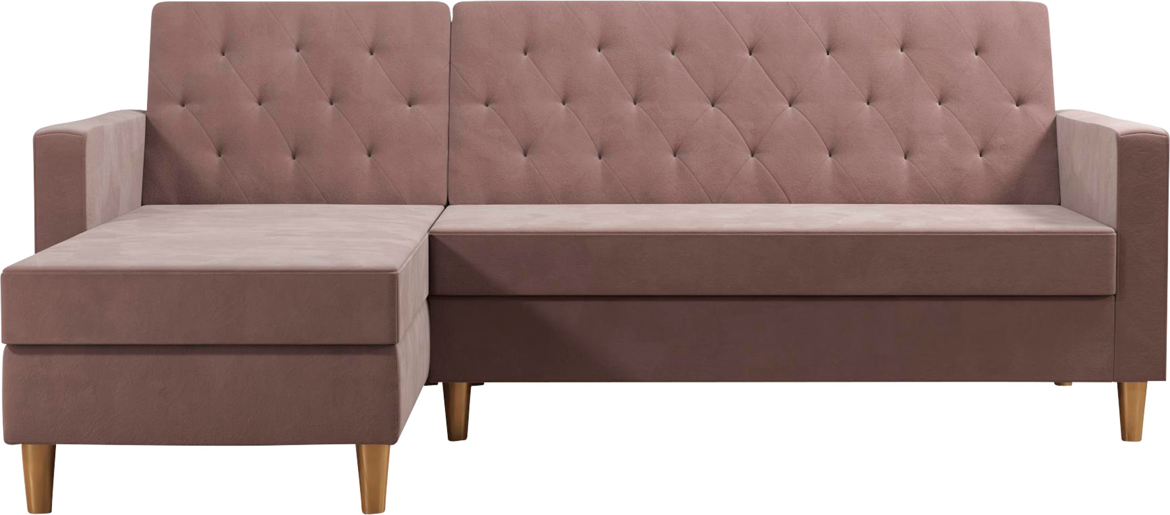 Cosmo Living Ecksofa »Liberty«, mit Schlafffunktion, Recamiere mit Stauraum beidseitig...