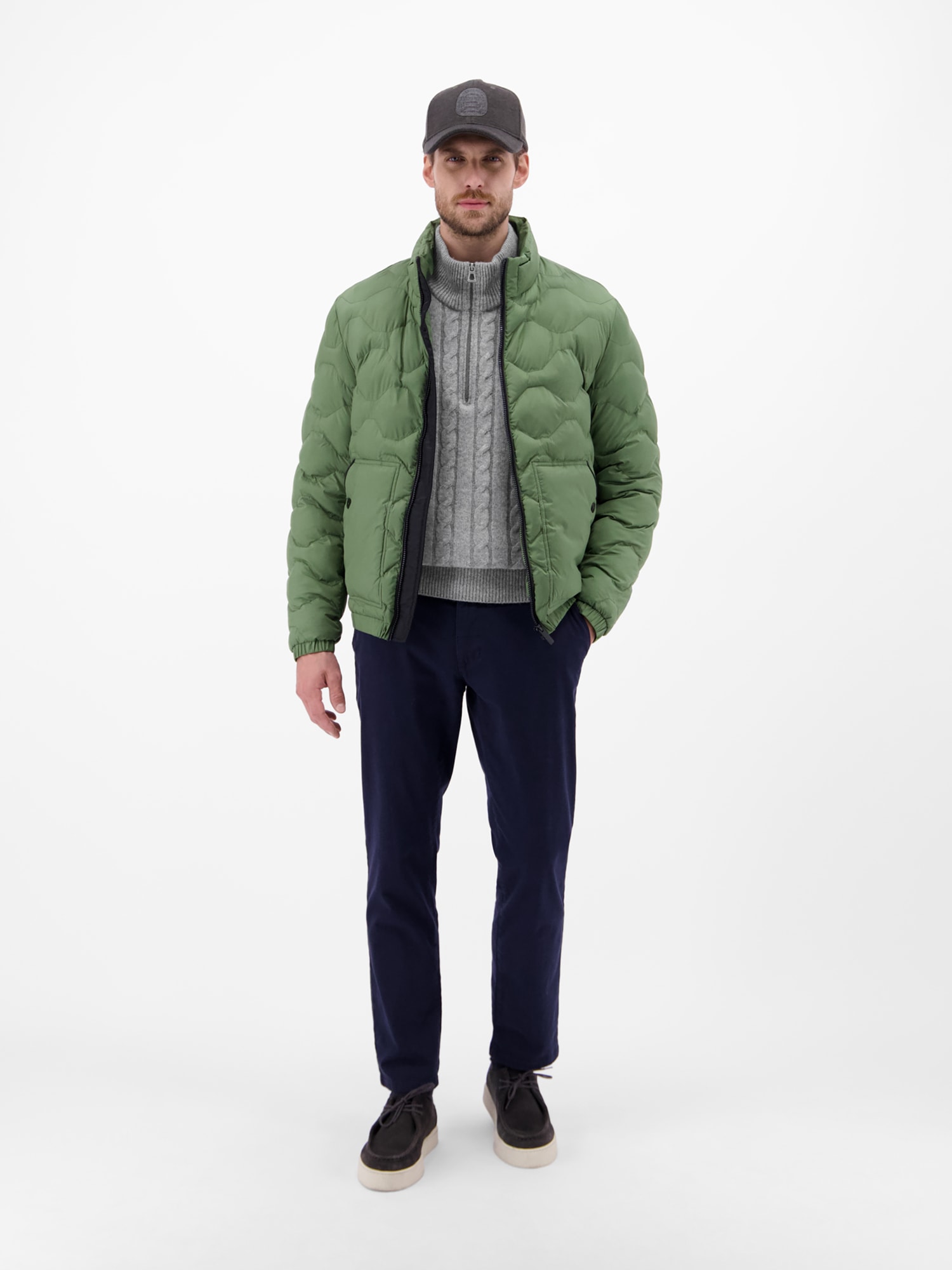 LERROS Strickpullover »Troyer mit Zopfmuster - Klassik trifft Coolness«