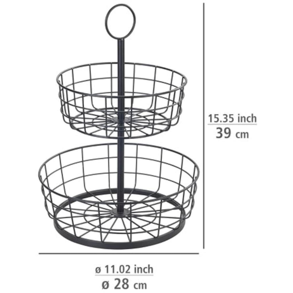 WENKO Etagere »Multi-Korb-Etagère«, (1 tlg.), pulverbeschichtetes Eisen, 2-stöckig