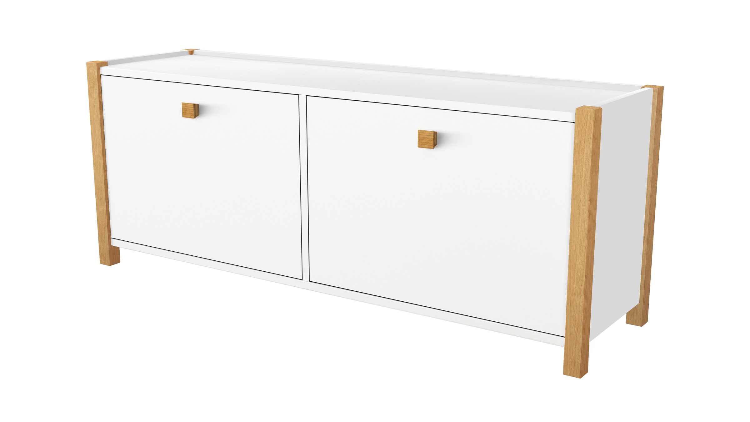 Thumbnail - andas Schuhbank im skandinavian Design, Holzfurnier aus Eiche, Breite 125 cm, FSC