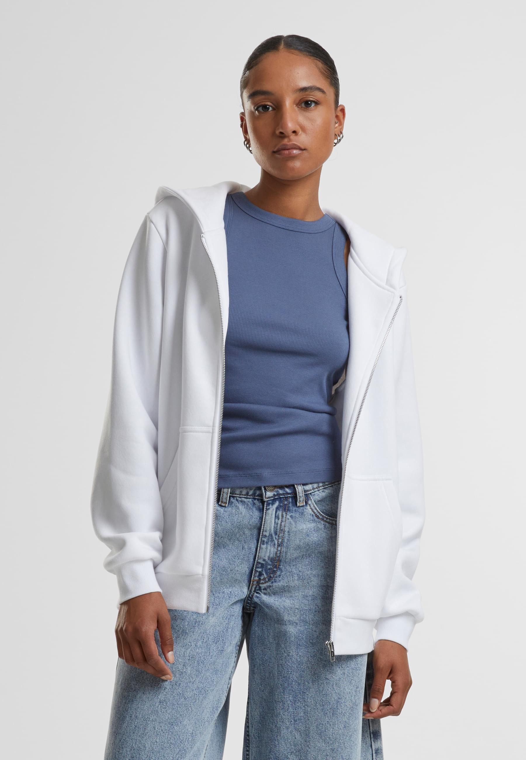 URBAN CLASSICS Cardigan »Urban Classics Ladies Fluffy Zip Cardigan«