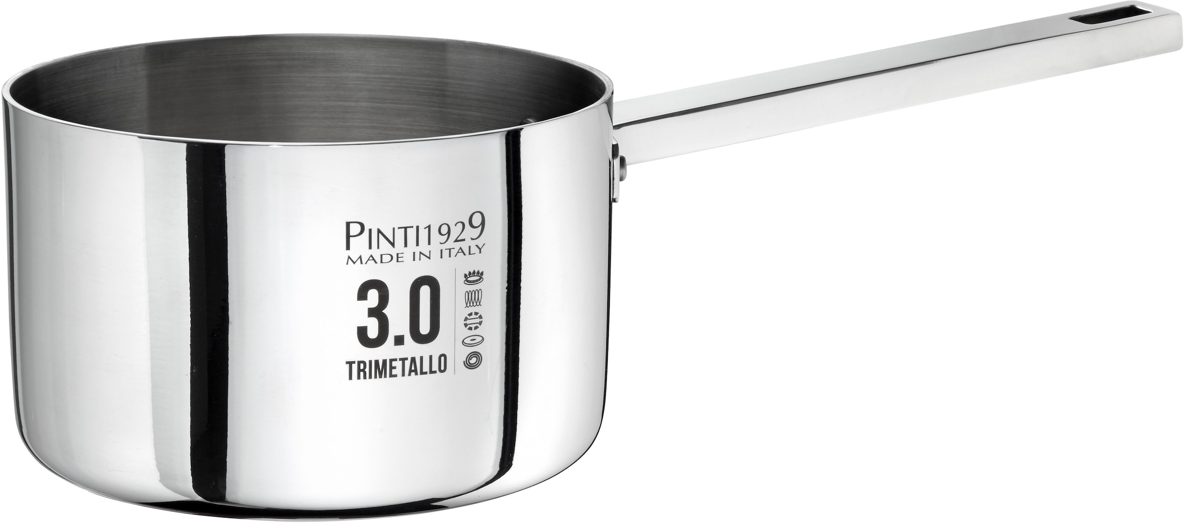 PINTINOX Kasserolle »Century Schicht Boden Aluminium, 3 komplett Induktion bestellen Seitenwände tlg.), Material, | und aus 3.0«, BAUR (1