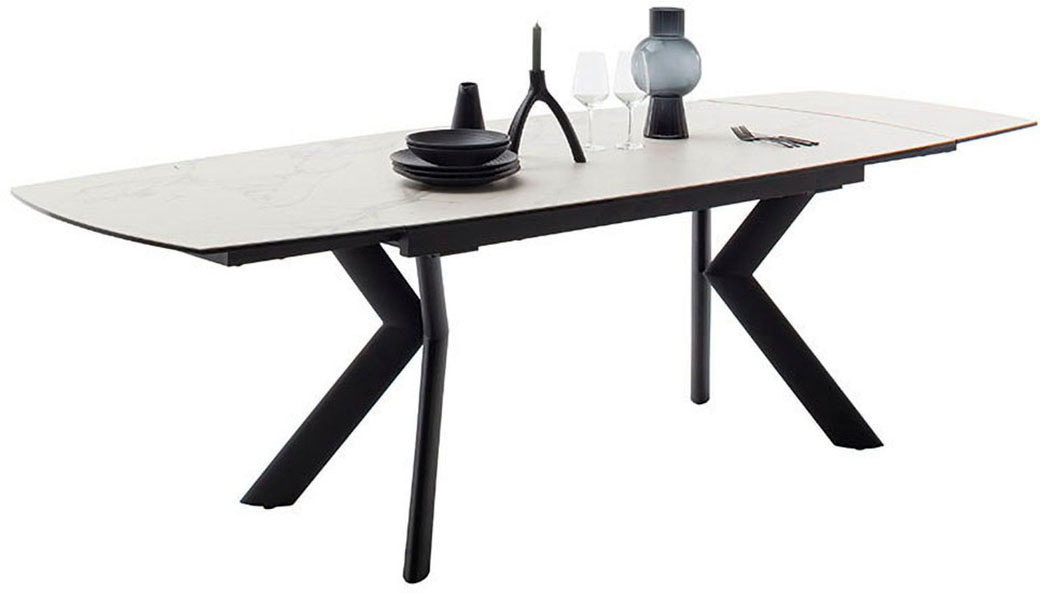 MCA furniture Esstisch »OSSANA Vierfußtisch 180-260 cm«, (Einzelstück), Keramik,Metall,Stirnauszug,ausziehbar,Tischplatte 13 mm,8-10 Personen