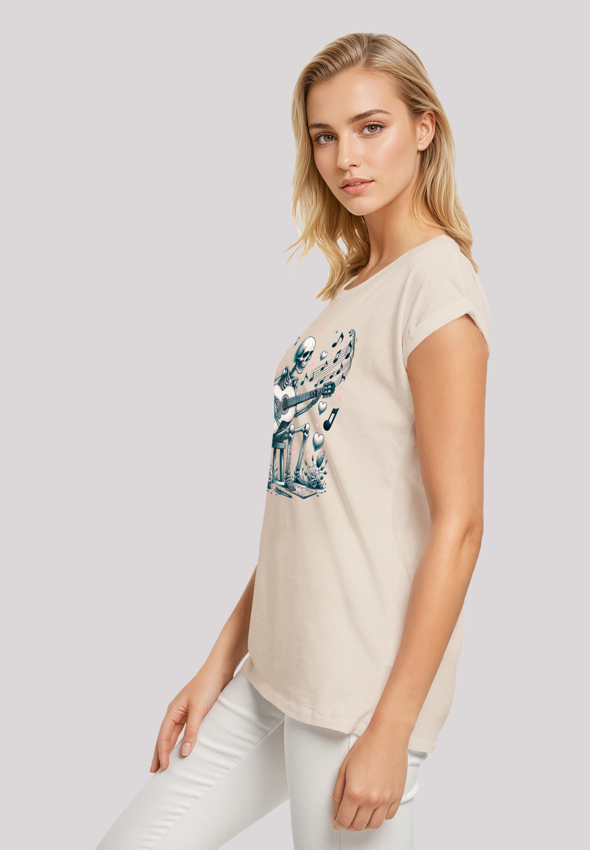 F4NT4STIC T-Shirt »Skelett spielt Gitarre, Musik, Liebe«, Premium Qualität