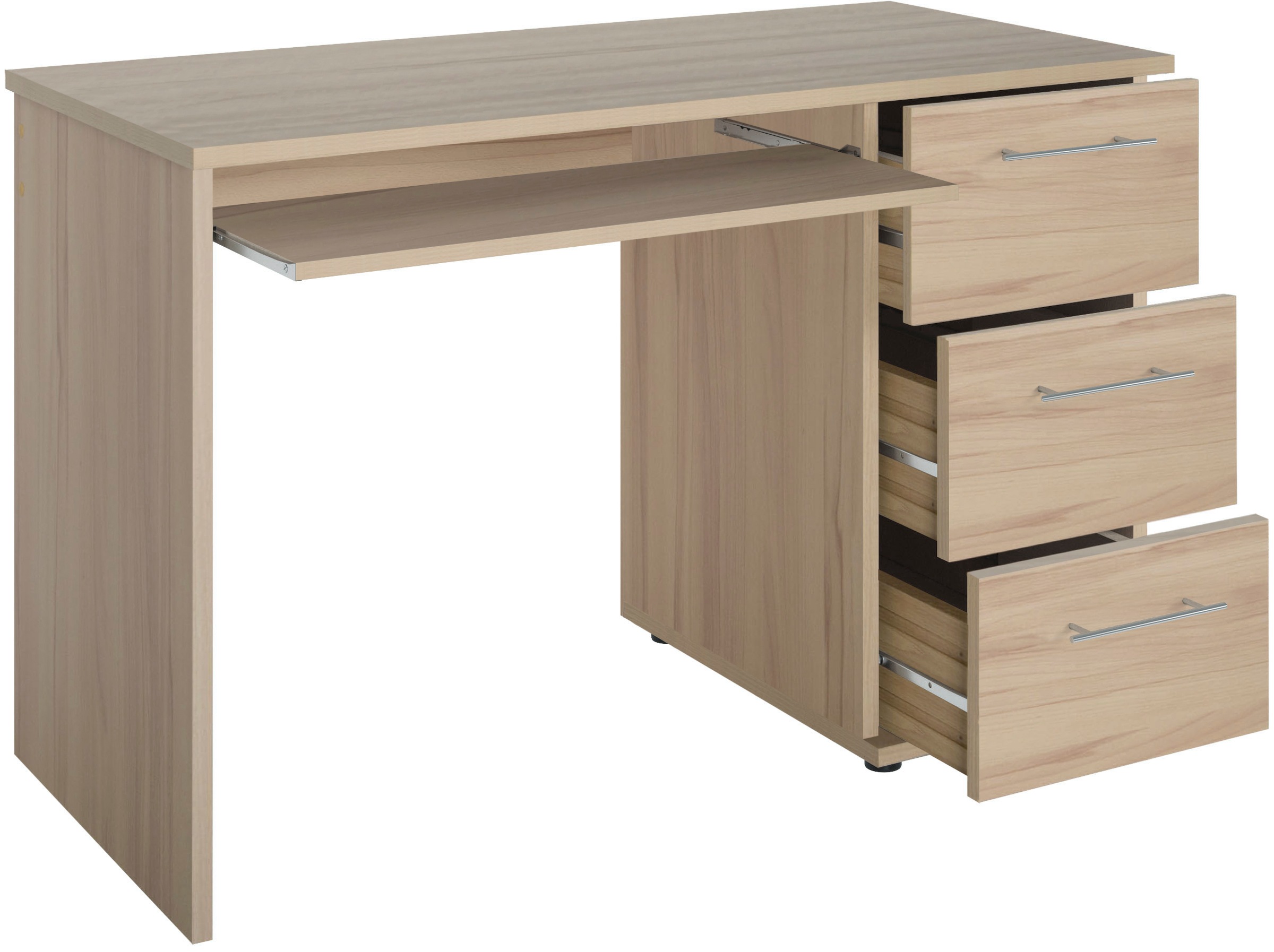 VOGL Möbelfabrik Schreibtisch »Tobi, mit 3 Schubkästen« optional mit Tastaturauszug, Breite 115 cm