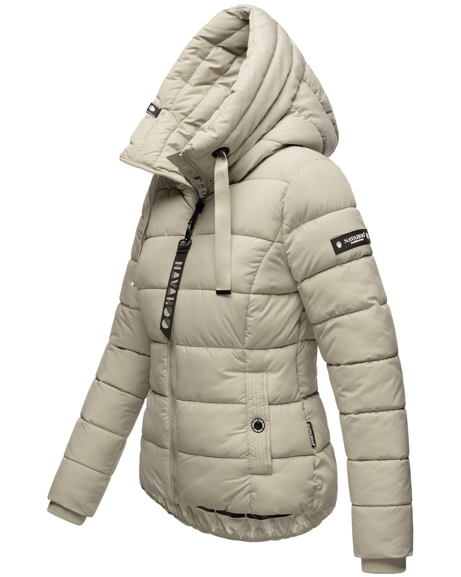 Navahoo Steppjacke »Amayaa«, mit Kapuze, stylische Damen Winterjacke mit coolen Applikationen
